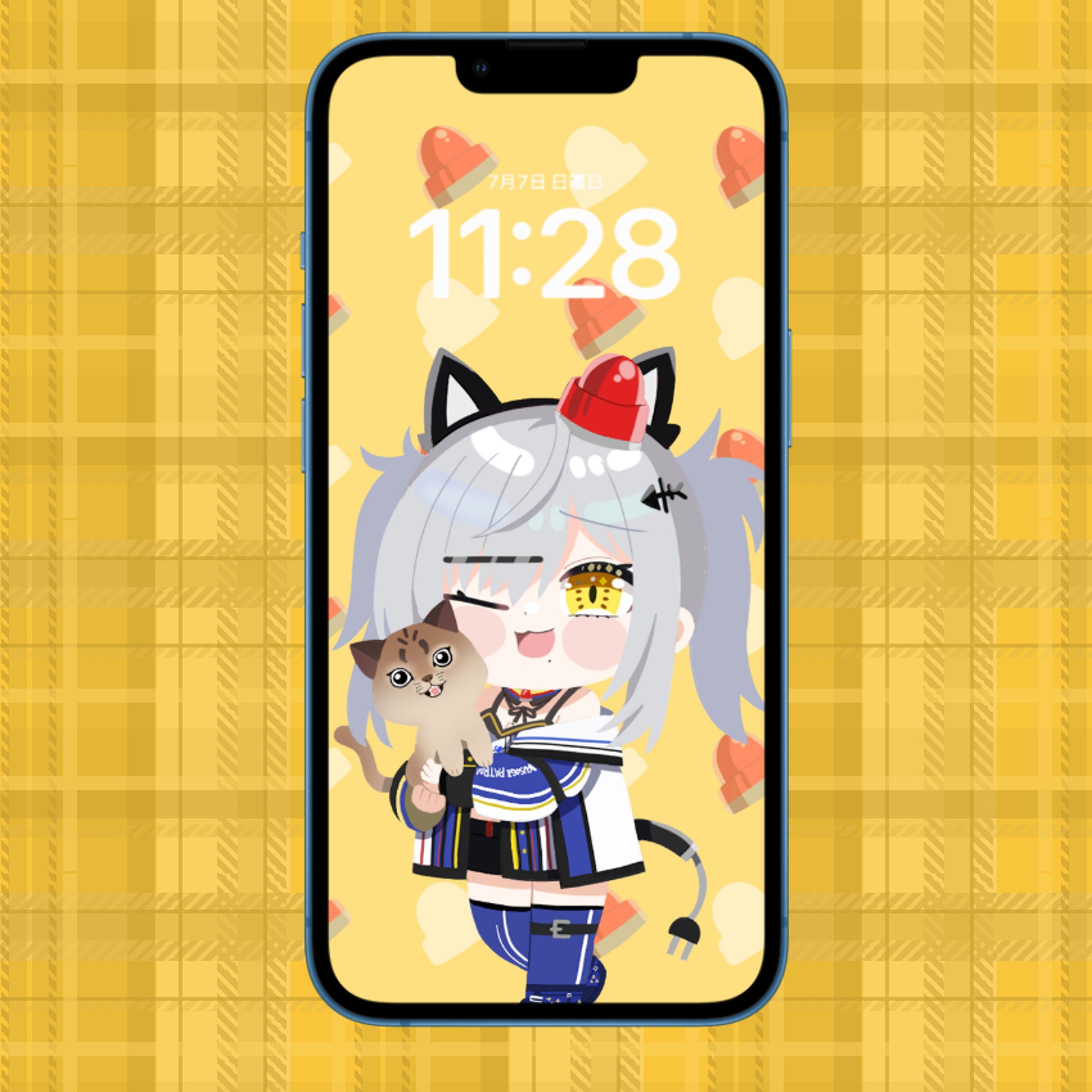 猫元パト様 待ち受けイラスト2種