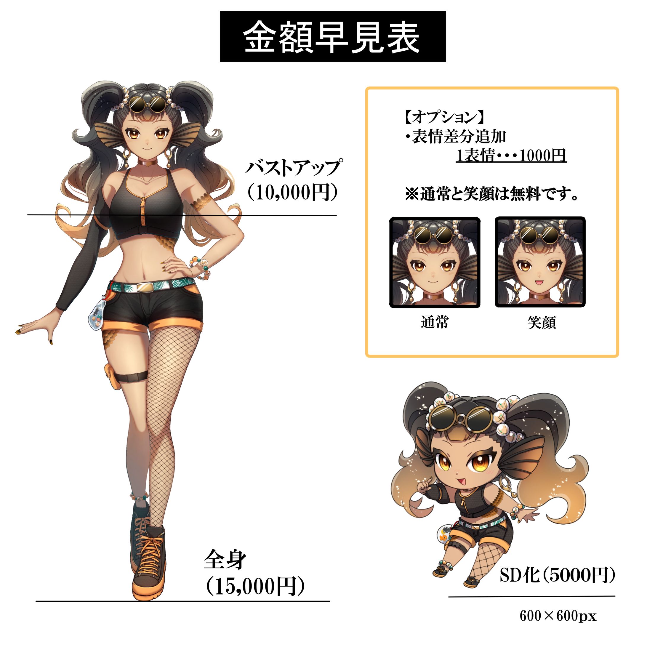立ち絵料金早見表-1