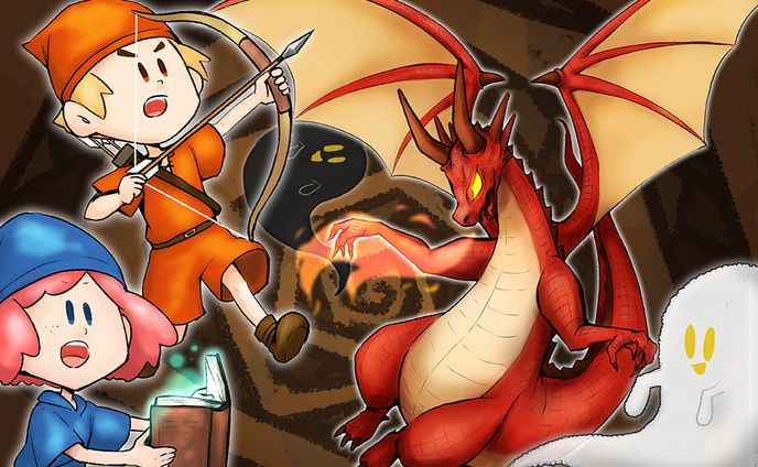 ボードゲーム「Dragon-scary-go-round」パッケージイラスト