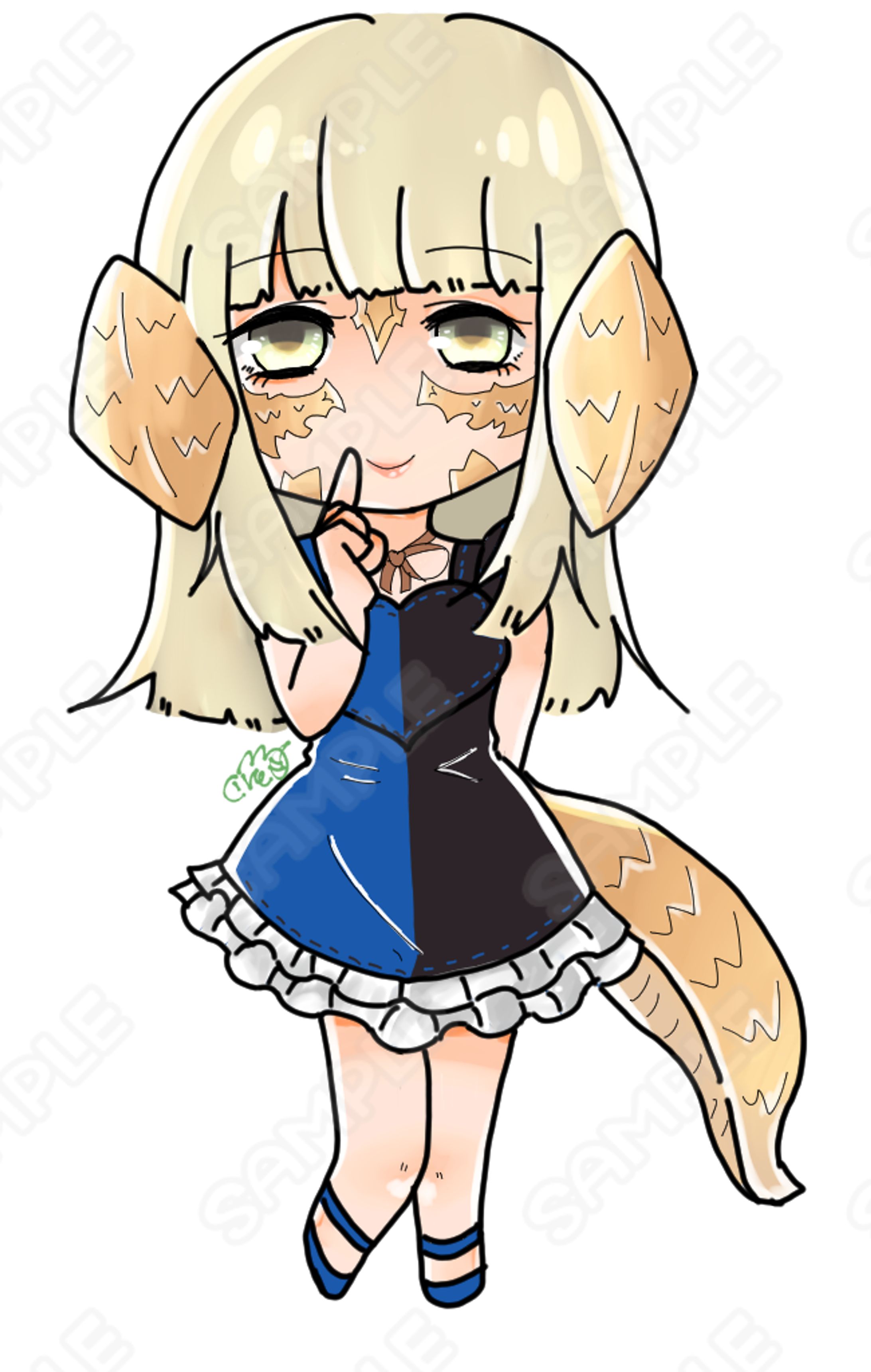 【サンプル】デフォルメ立ち絵風イラスト-1