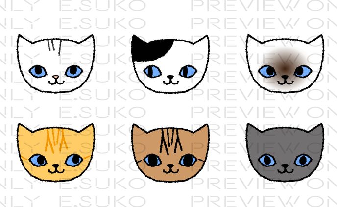 こねこのかお色々