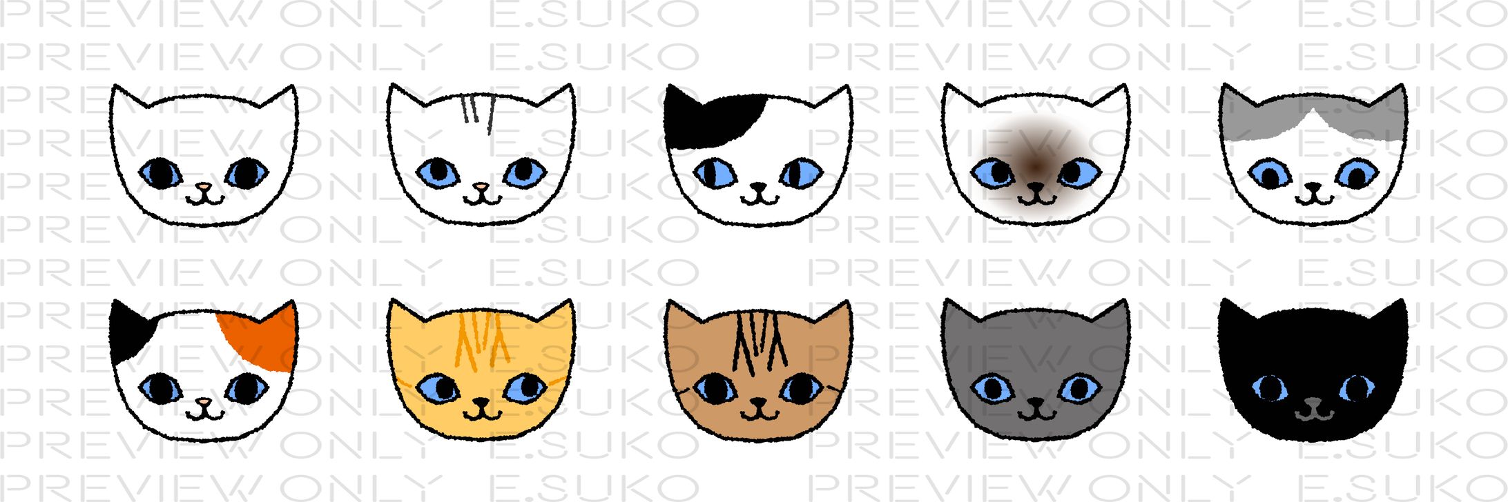 こねこのかお色々-1