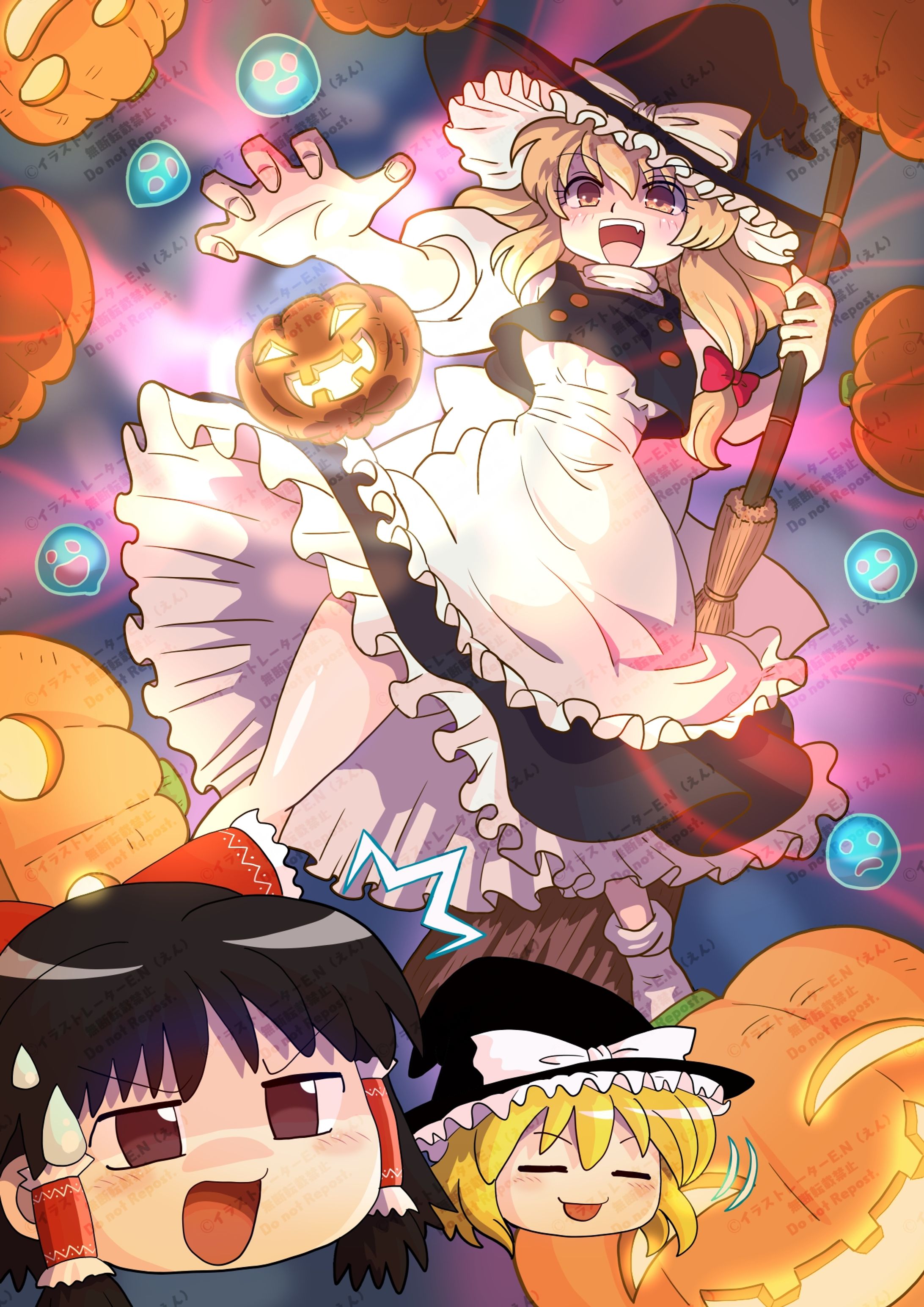 pixivハロウィンコンテスト「魔理沙さんのハロウィン」X用-1