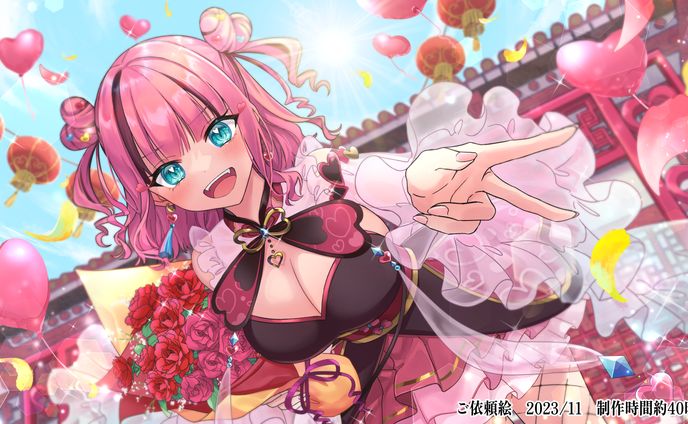 パステルカラー、1枚絵