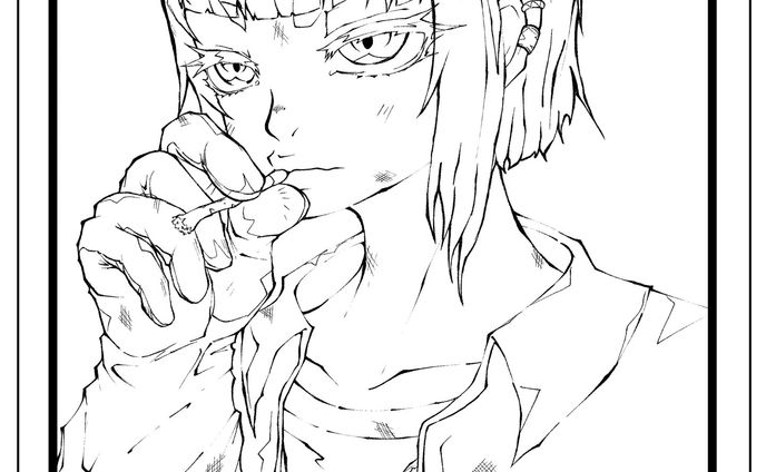 BOOTHで販売してるTシャツ、　　　　　ステッカー用のイラストです。　　　　　BOOTH→スクナ　ピコナで検索してみてね！