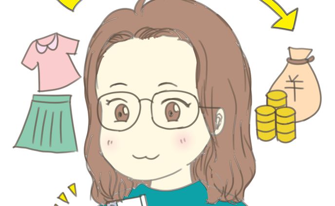 せどり　女性 （アイコンイラスト）