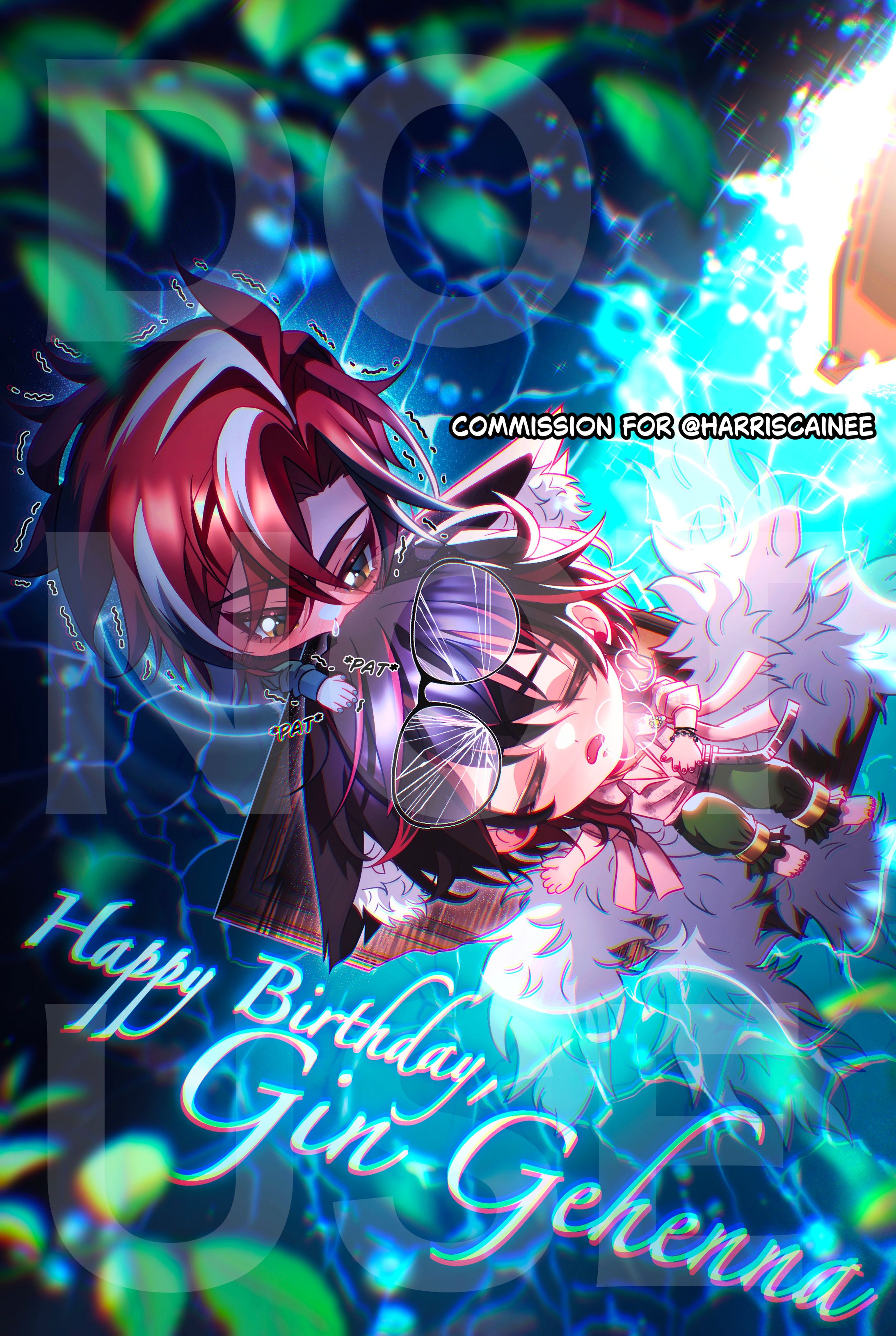 Commission for Harris Caine's chibi ver in colored illustration-1