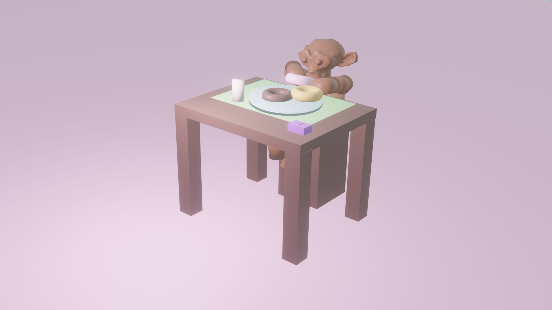 ドーナツを食べるモンキー-1