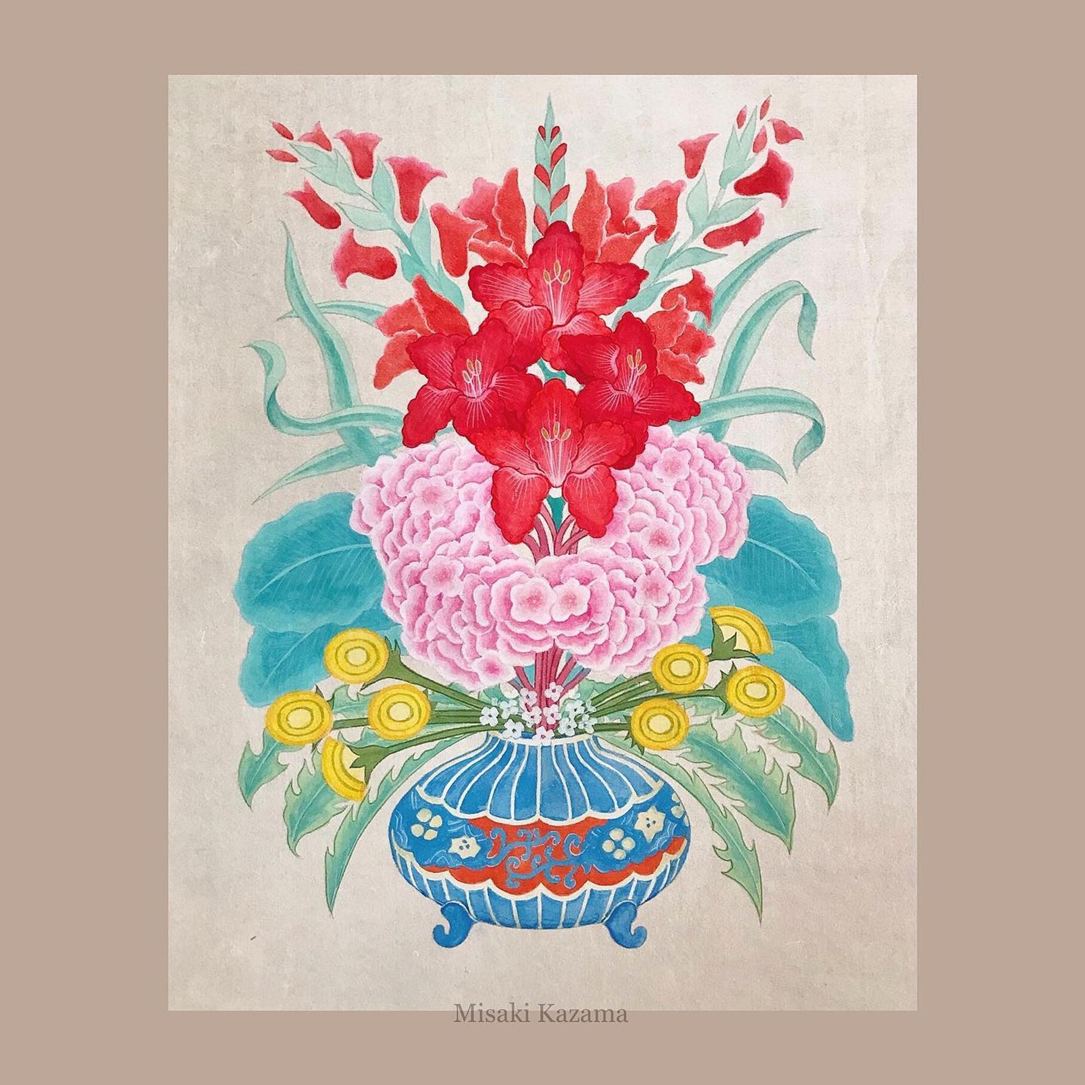 .
【works】

韓紙 墨 胡粉 顔彩 
225×305mm

----------------

「手持ちの額に合う花の絵」
とのご依頼でした🌸

ありがとうございました💐
#artwork #art #paint #painting #painter #flower #drawing #drawings #watercolor #japanesewatercolor #顔彩-1