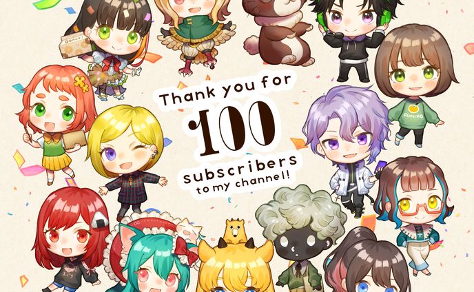 チャンネル登録100人記念イラスト