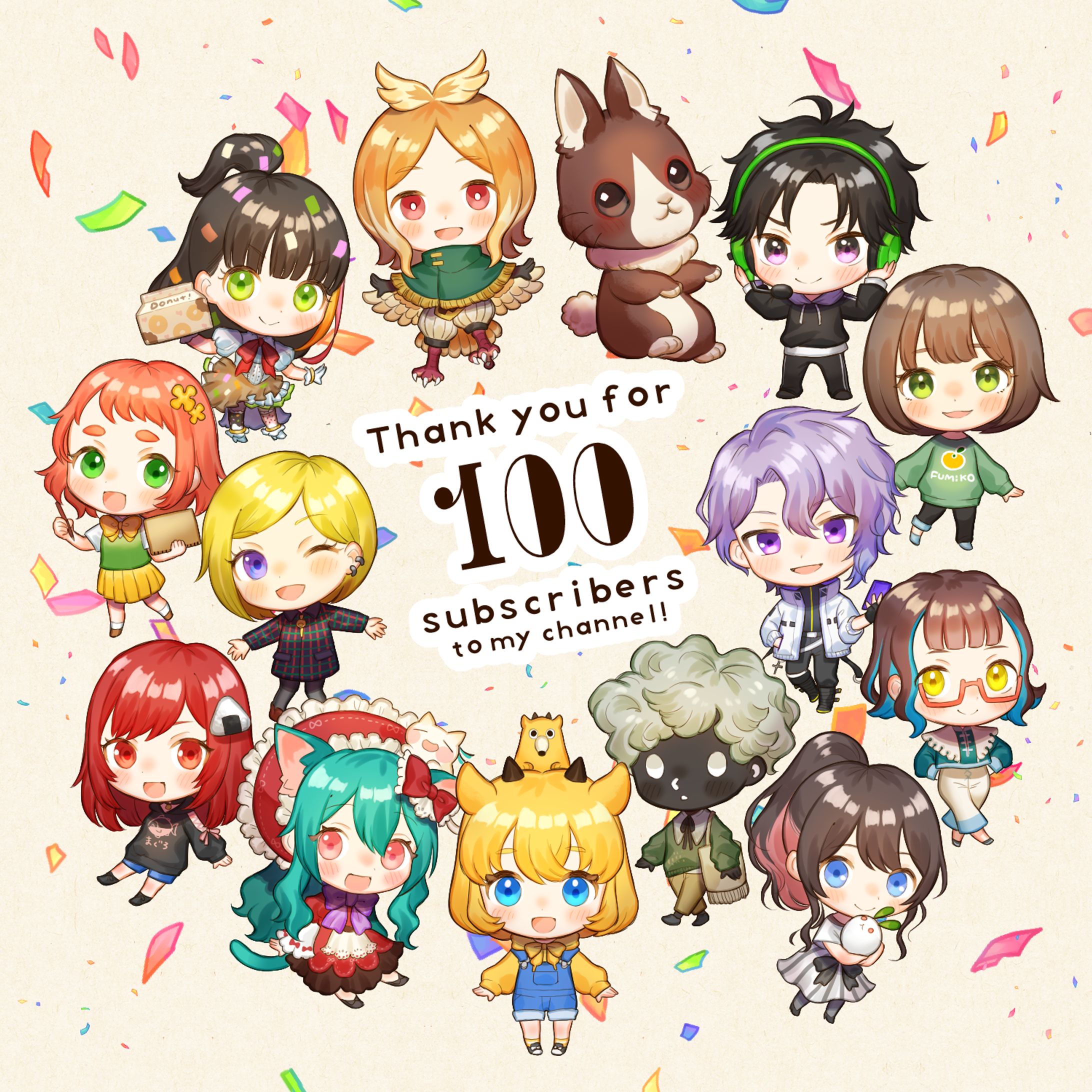 チャンネル登録100人記念イラスト-1