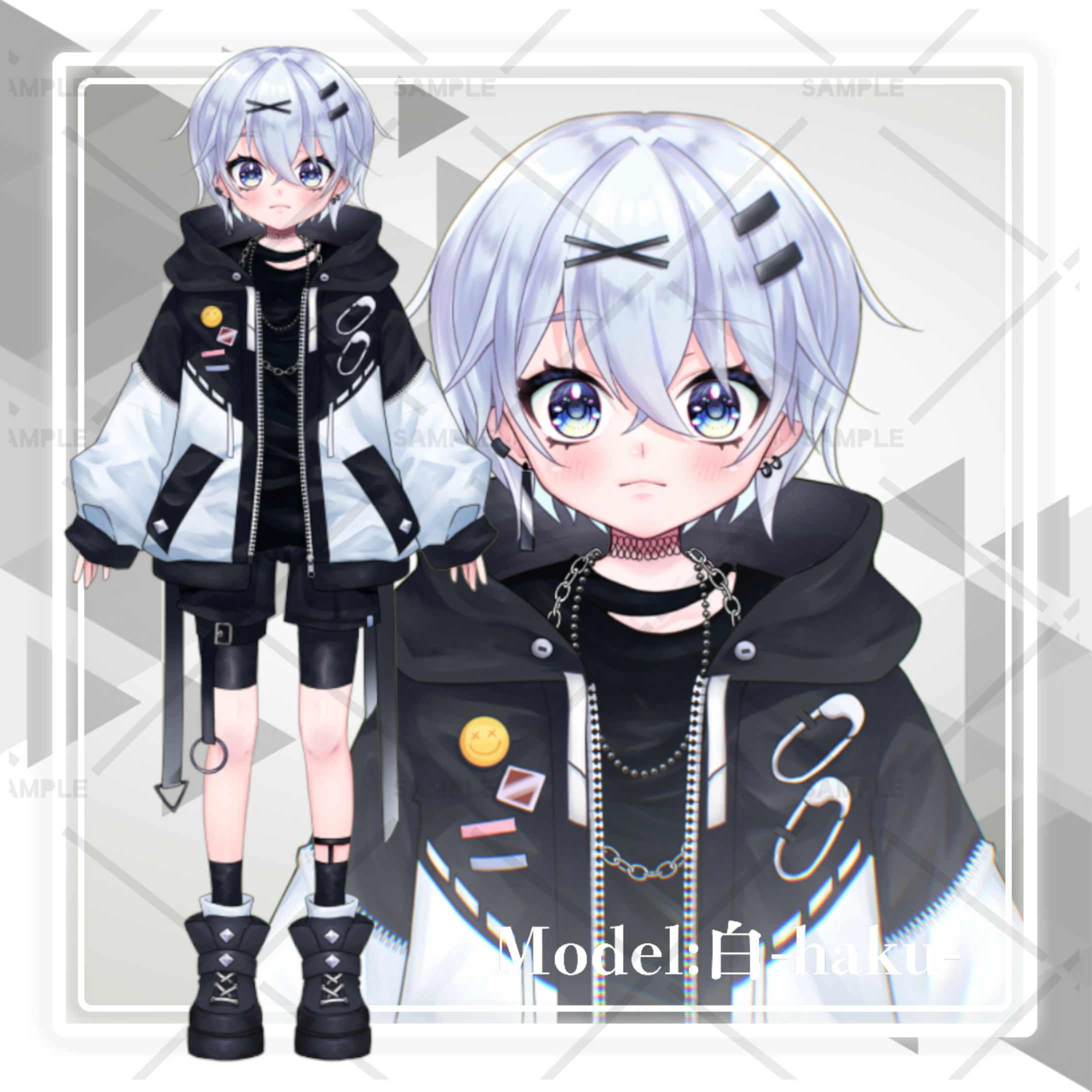 Live2Dモデル-白--1