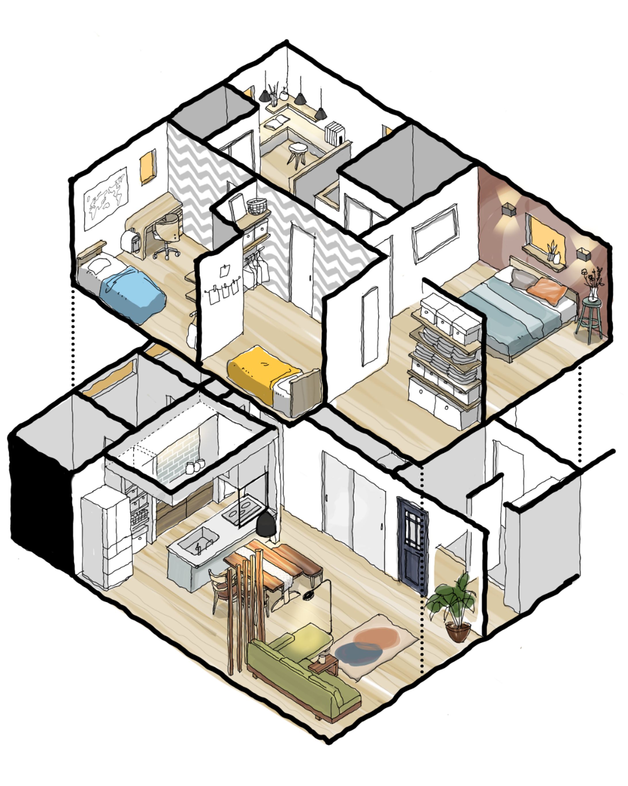 ナチュラルモダンインテリアの住宅-1