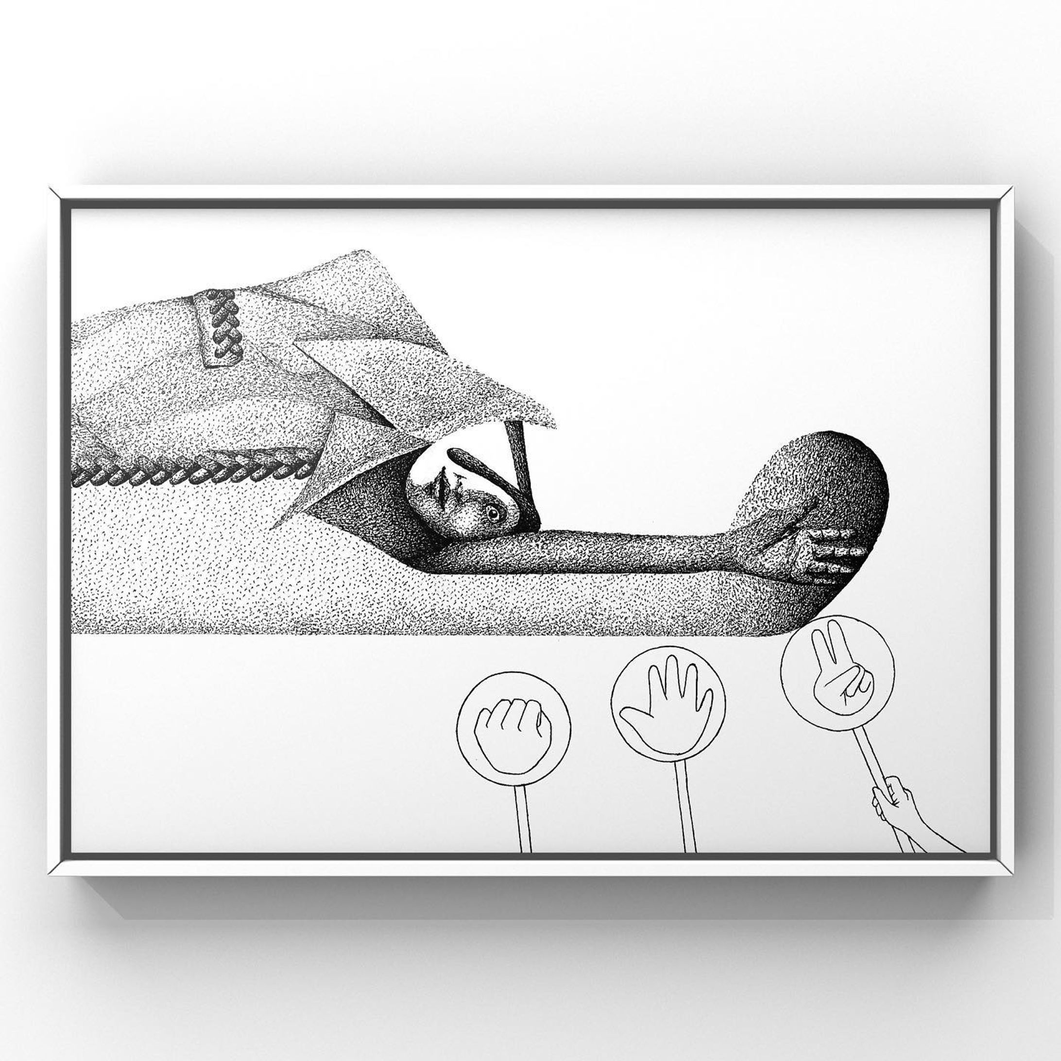 Ballpoint pen drawing.
倒れながらRock Paper Scissors。

誰かの絵を見た時に自分の絵が雑なのが分かったのと
描くのは飽きたと思いながら描きたいんだなああ

BASE
https://moriokasachi.theshop.jp/

 #suzuri 
https://suzuri.jp/moriokasachiart

#絵
#drawing
#art
#イラスト
#illustration
#surrealism
#アート
#絵描き
#artist
#artwork
#ボールペン画
#moriokasachi
#モリオカサチ
#BASE
#instagramart 
#instagramartist 
#painting
#originalart
#arte
#arts
#artsy 
#artstagram-1