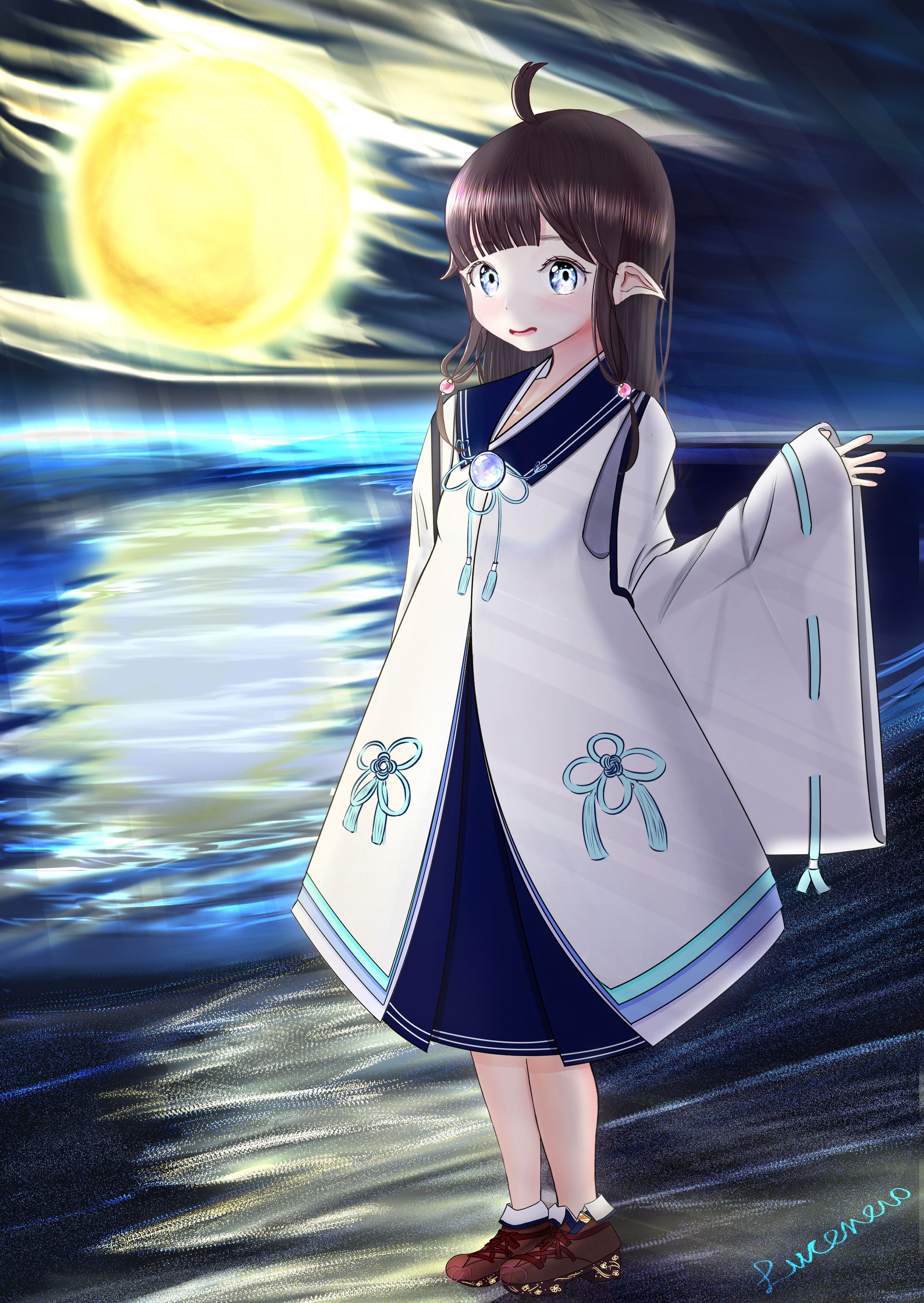 月灯りの湖畔-1