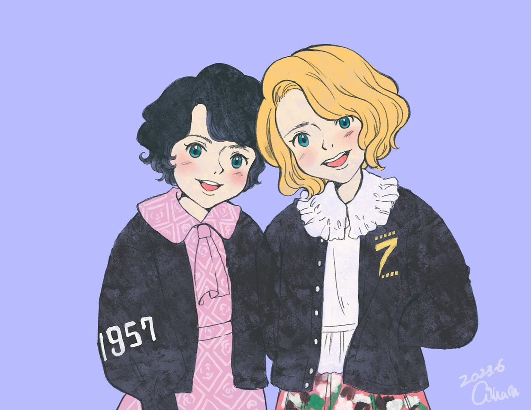 かわいい二人がかけた

甘いレースブラウスに
ジャンパー
組み合わせ好き！

おしゃれでファンシーな世界観の
アニメ作る

#ウィークエンズ 
#olive雑誌 
#オリーブ
#Olive
#オリーブ少女
#オリーブ少女ライフ 
#80年代 
#80年代ファッション 
#原宿
#イラスト
#イラスト好きな人と繋がりたい 
#illustrator 
#artist
#art 
#illustration 
#絵描きさんと繋がりたい 
#europa 
#イラストグラム 
#アニメーター
#アニメーション制作 
#80s 
#80年代ガーリー-1