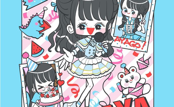 ⁡8WIZARD／芳奈彩さんの生誕卒業Tシャツのイラストデザイン（2022）