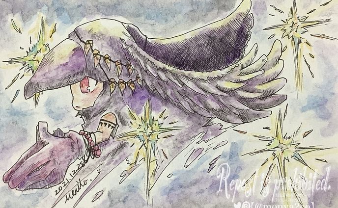 キャラクターデザイン、水彩画
