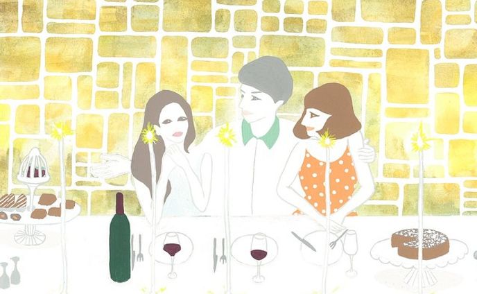 #dinner #candle #fashion #wine #illustration #lastsupper #woman #art #painting #kinfolk #ginza #tokyo #love #magazine #carven #paris #figaro #elle #cluel #brutus #アート #イラスト #雑誌 #絵 #人物 #ファッション #ワイン  #elliekubota