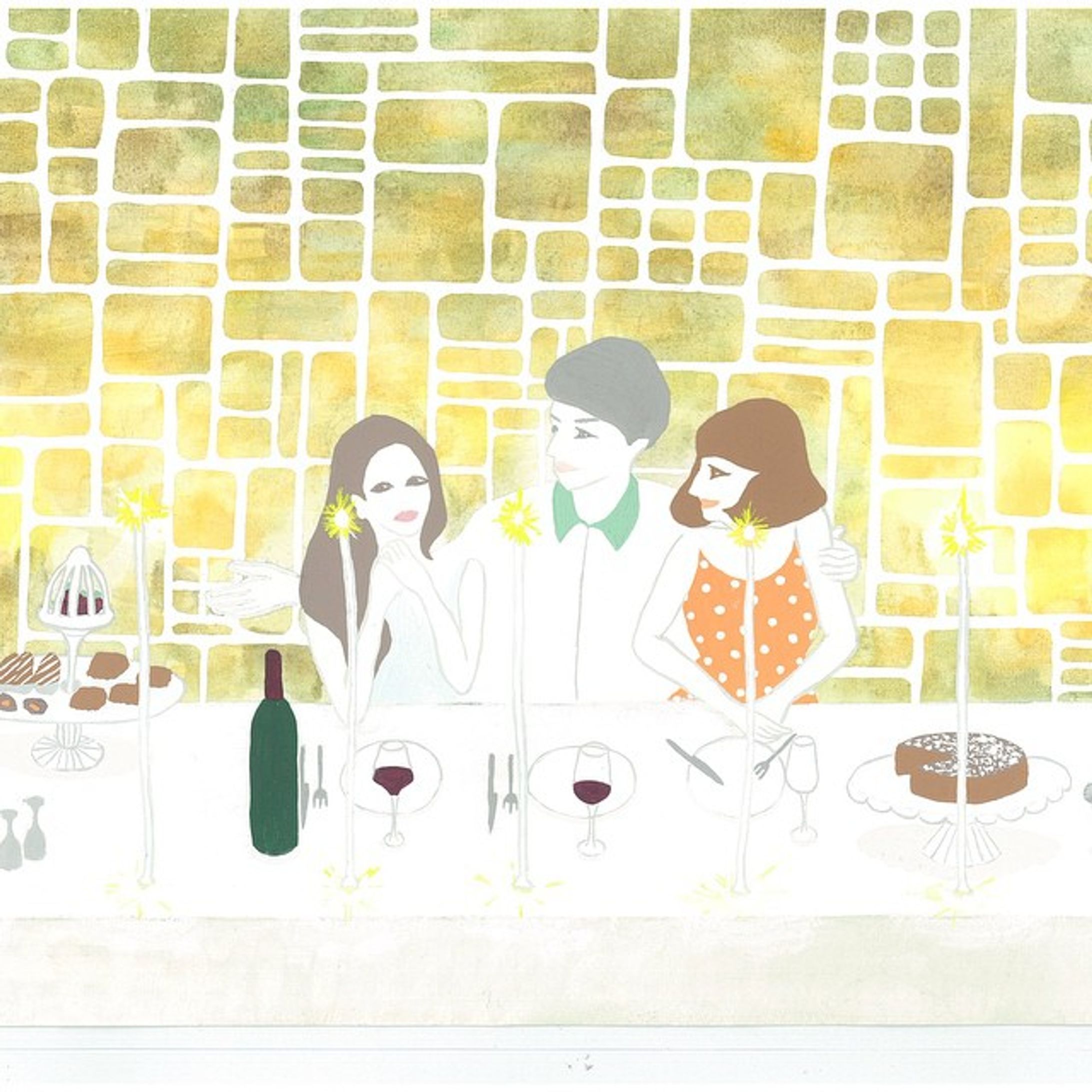 #dinner #candle #fashion #wine #illustration #lastsupper #woman #art #painting #kinfolk #ginza #tokyo #love #magazine #carven #paris #figaro #elle #cluel #brutus #アート #イラスト #雑誌 #絵 #人物 #ファッション #ワイン  #elliekubota-1
