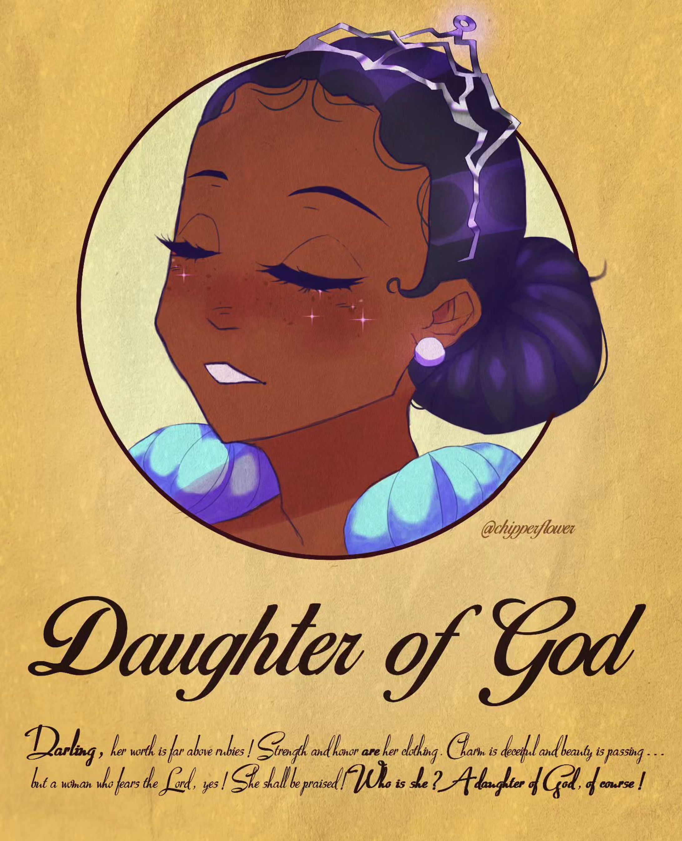 | Daughter of God ♡     
 
Yay, I made a vintage drawing!! To be honest, I wish there were more vintage advertisements/photos but based on Scripture! It would just be the cherry on top~ 😩🤌🏾♡ 
 
And I love of how everyone dressed so modest back then, and have style! I wish their style was still relevant today lolol~ 😭🤭 
 
And the text below is referenced to Proverbs 31:10, 25, & 30! 
 
I hope this inspires you to always remember of who you are, girl believers in Christ! A daughter of God!! 🍪♡ 
  
~  
⁣              
May God bless you, and if you haven't believed in Jesus Christ as Lord and Savior over your life yet, He is here waiting for you to come to Him! 🧸୨୧           
⁣⁣              
_____________________________________⁣⁣              
⁣#art #christianteens #christianteen #truth #daughterofGod #digitalartist #clipstudiopaint  #Jesus #teenartist #christianity #originalcharacter #OC #christianart #iloveJesus #vintageart #vintagefilter #50sart #イエスキリスト #キリシタン #イエス #God #artists #JesusChrist #christianartist #christianyouth #digitalart #chipperflower #chipperart⁣⁣⁣              
⁣⁣⁣             
#Jesuslovesyou-1