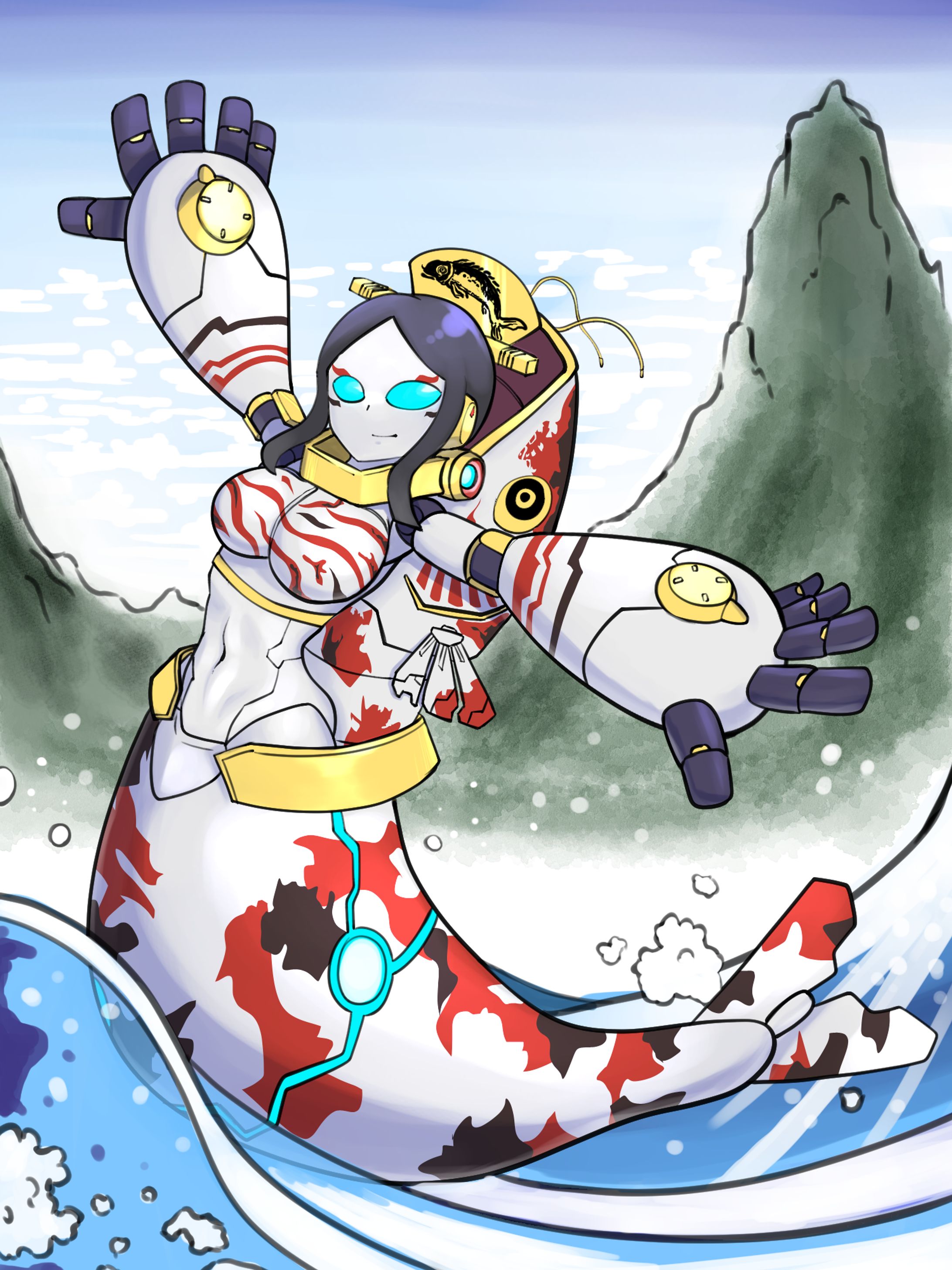 鯉モチーフロボ娘-1