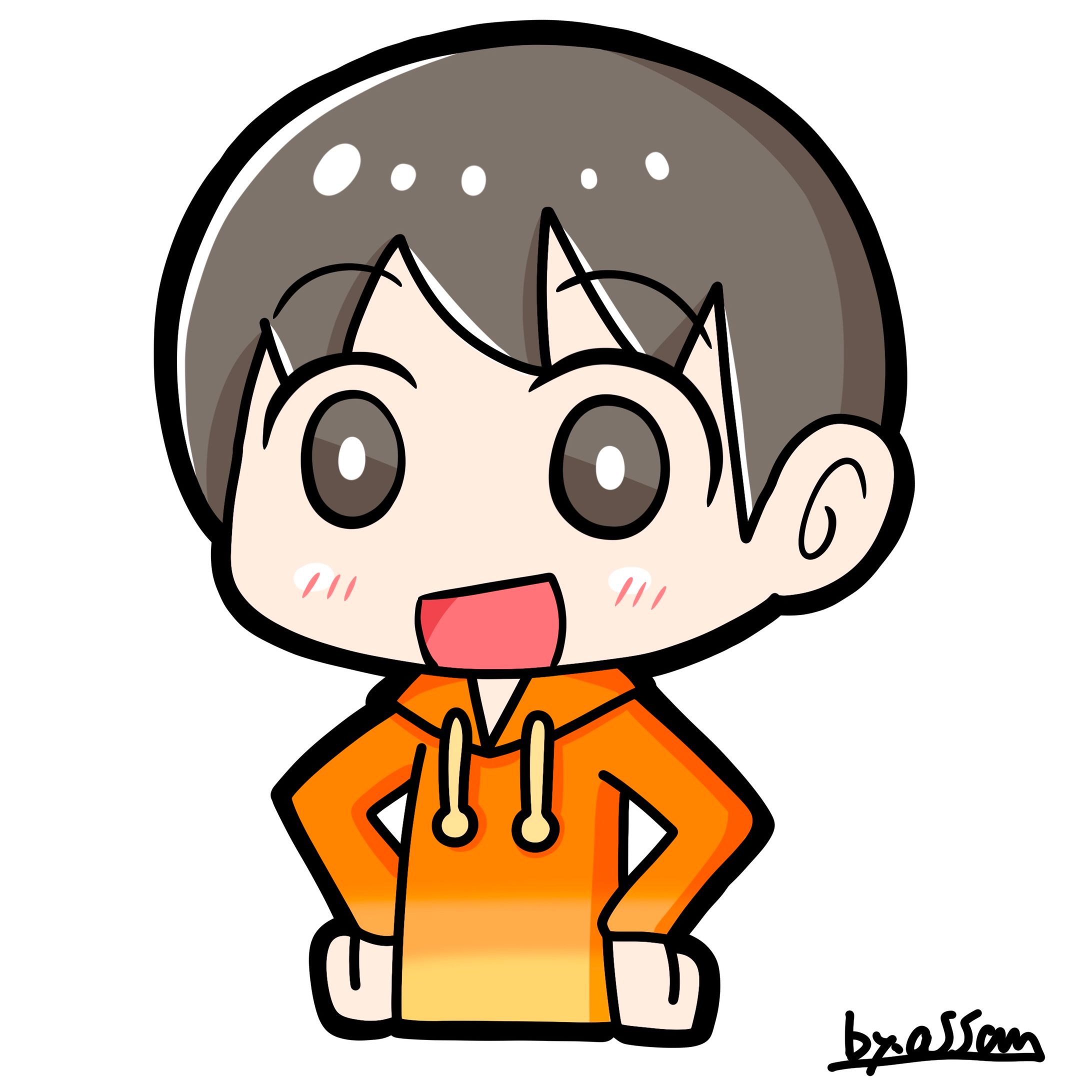 オレンジパーカーの男の子-1