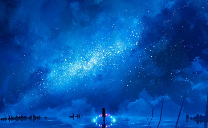 夜空に