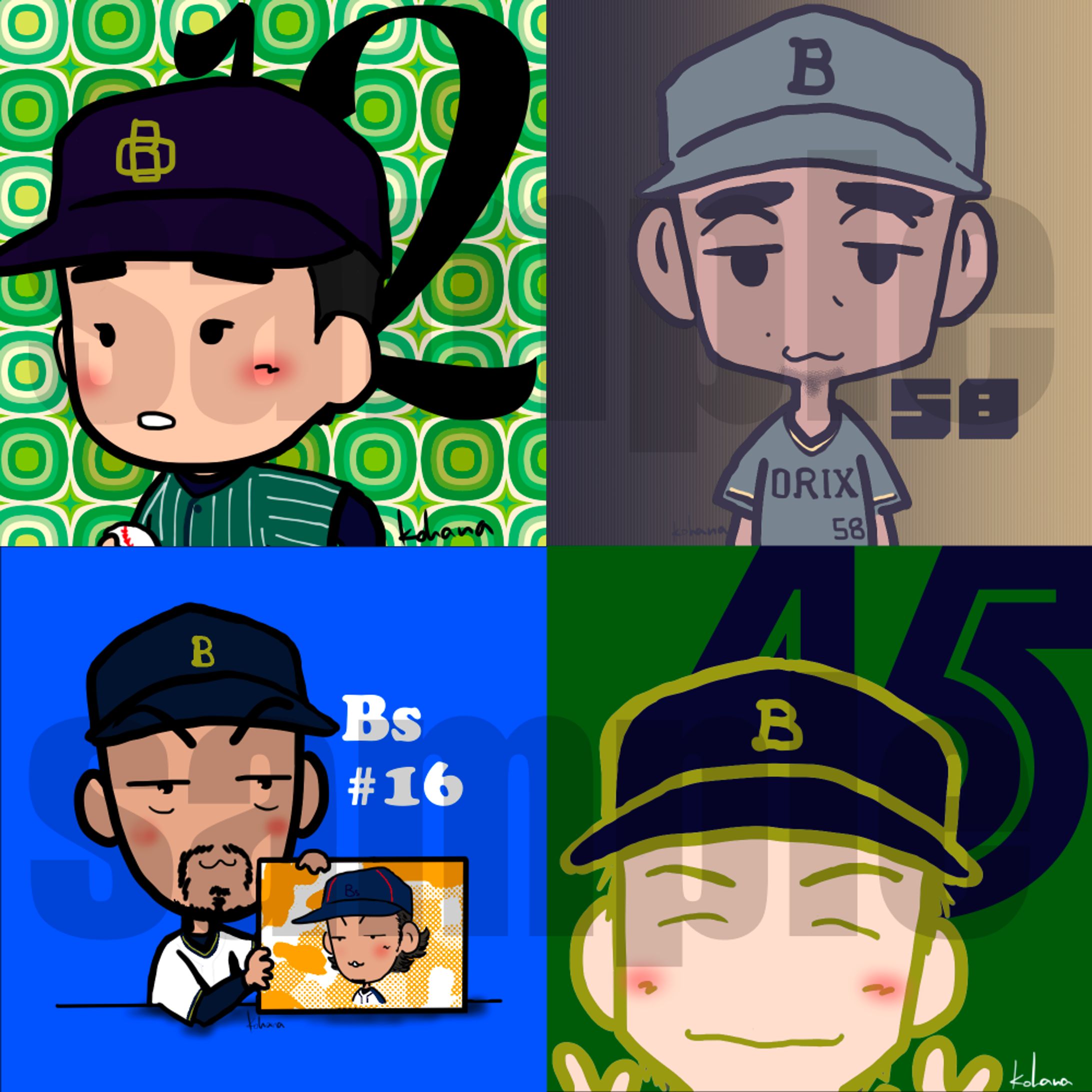 オリックスバファローズ似顔絵-1