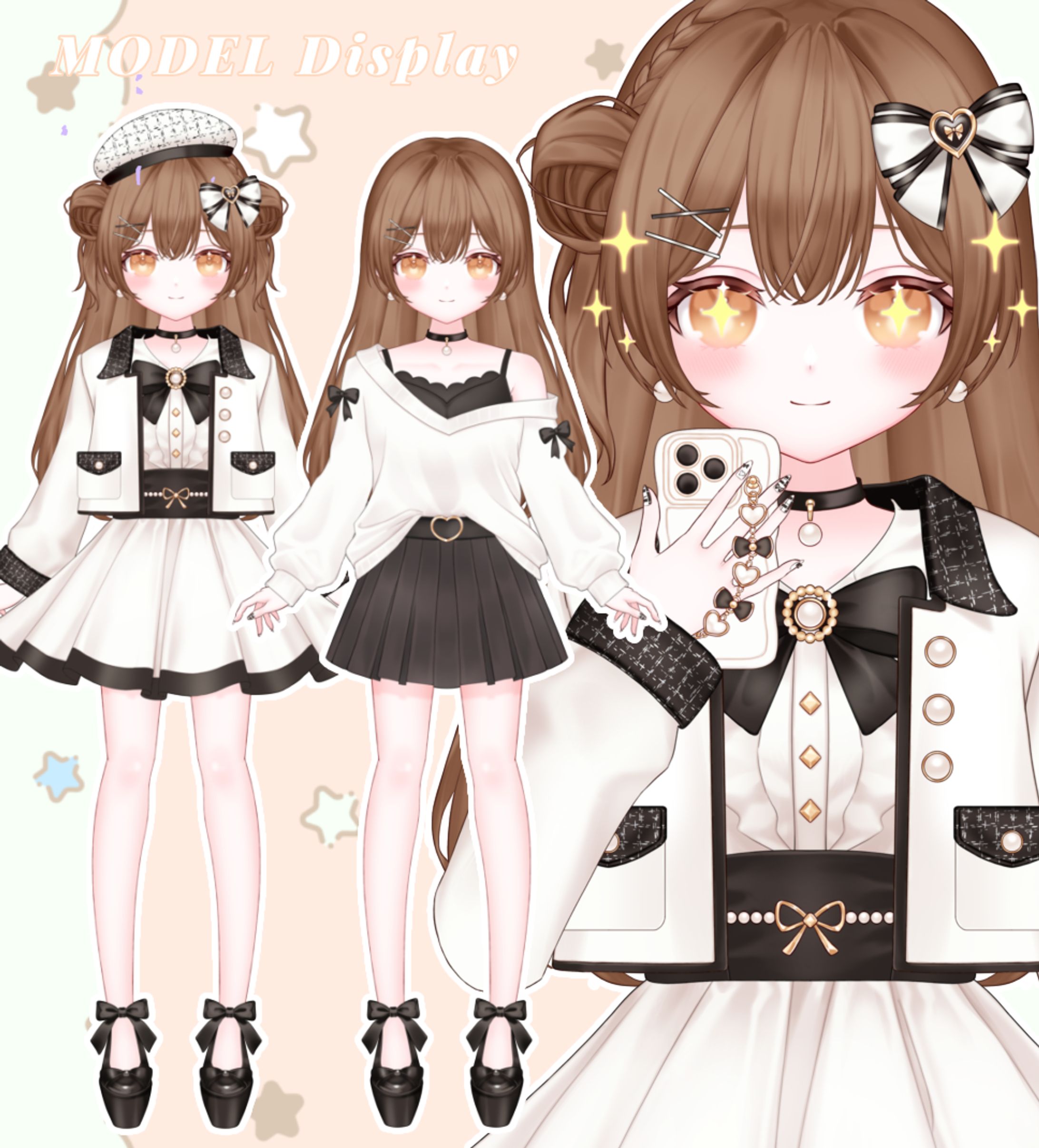 【パーツ分けイラスト】ワンホン系お姉さん♡-1