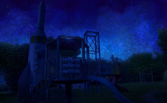 背景差分 公園 夜
