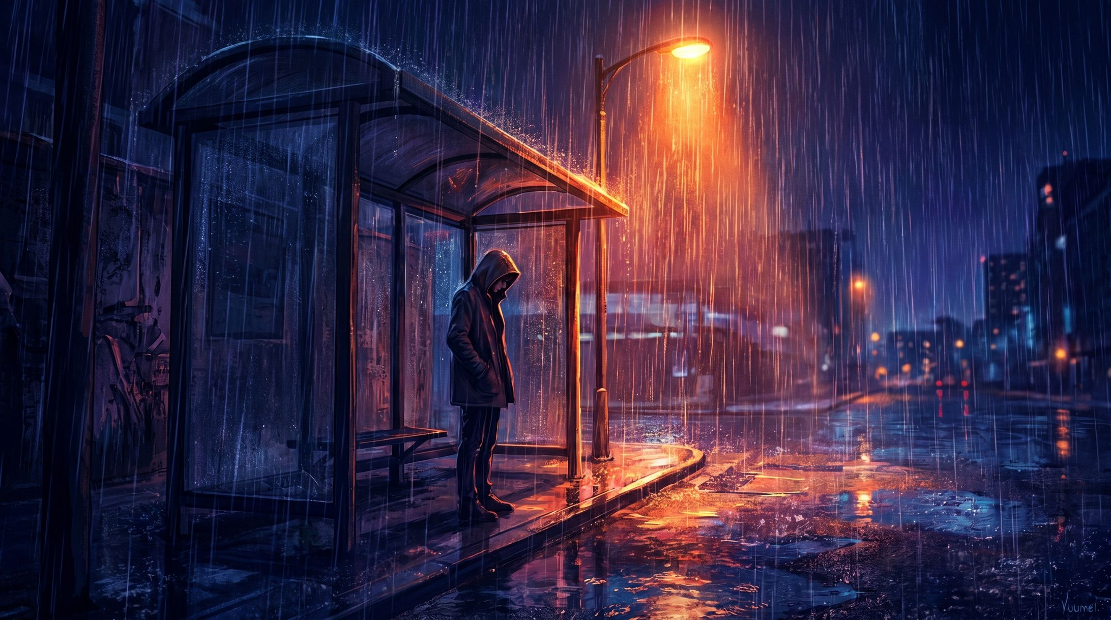 【ストーリー性】雨の中のドラマチックなシーン-1