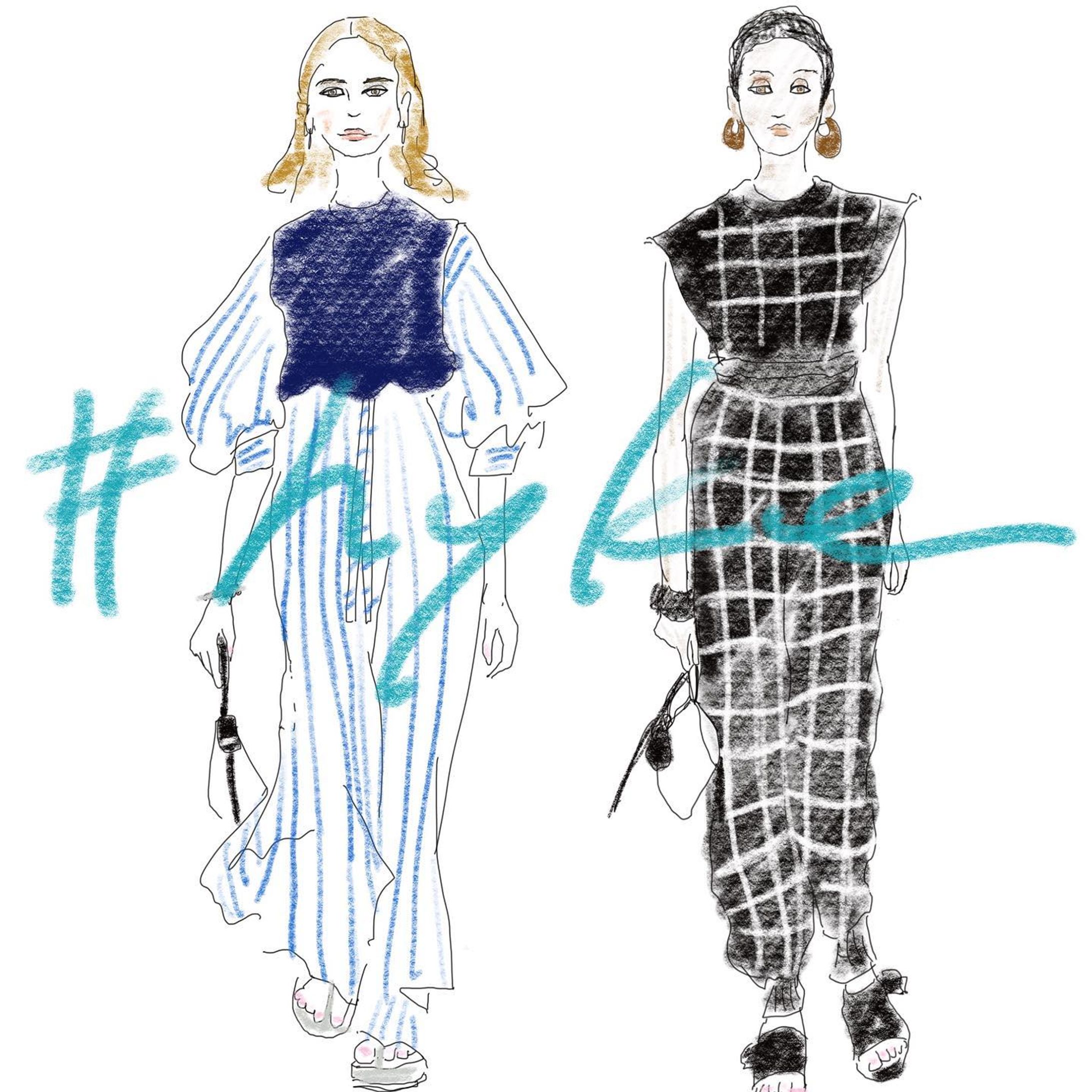 #hyke 

#stripe #tokyocollection #runwaymodel #runwayfashionshow #fashionillustrationoftheday #fashionillustrationgallery #ハイク #ファッション誌 #モード系ファッション #ストライプシャツ #シャツワンピース #ニット #ニットワンピース #モノトーンコーデ #チェック #ニットベスト #レザーサンダル #ナチュラルメイク #スタイリング #東京コレクション #ポーター #beautifulshoes #voguejapan #ellejapan #fashionpress #fashionsnap #wwd #fsellie-1