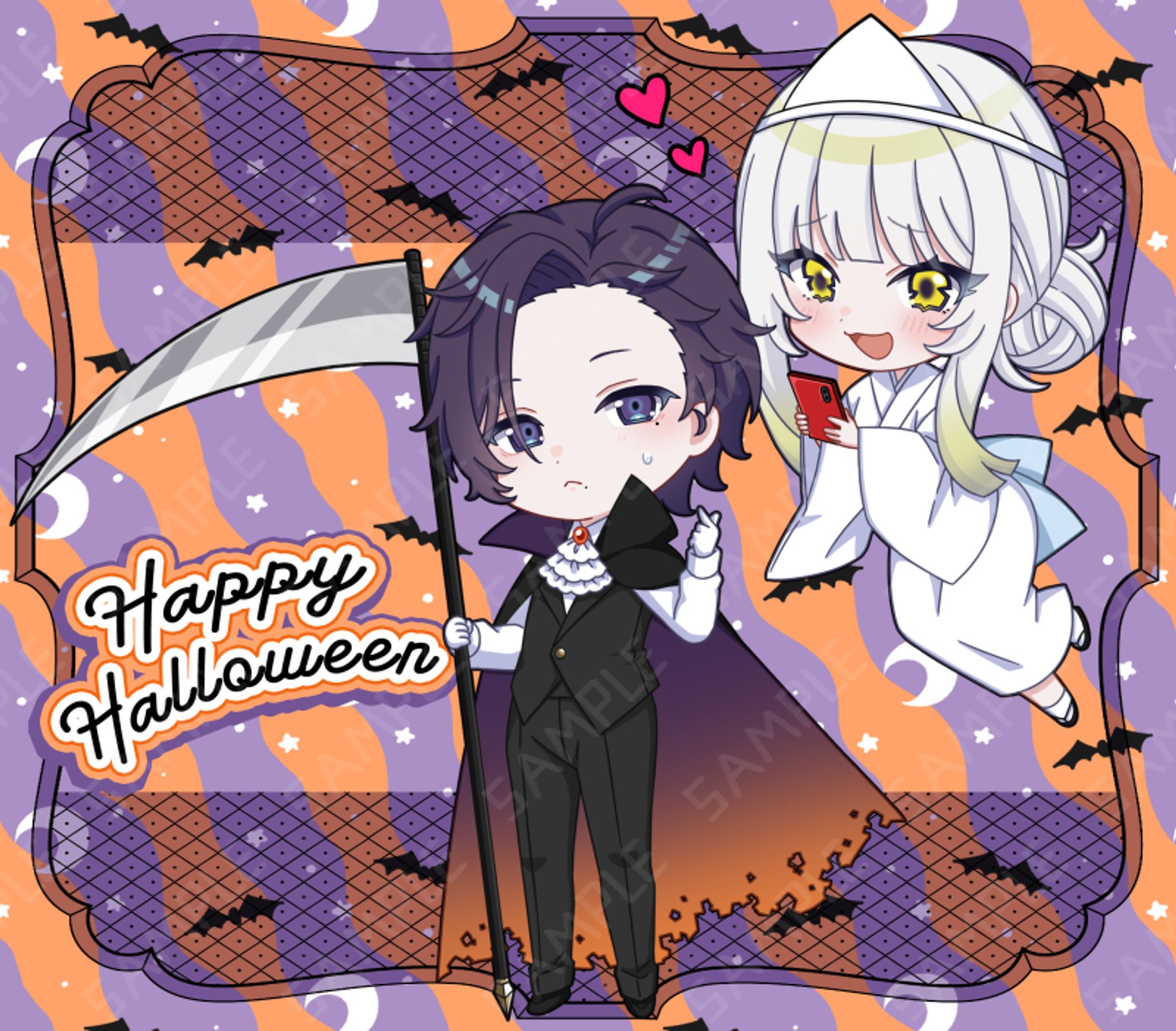 【ハロウィンSDイラスト2024】『死女神キルコの推しごと』-1
