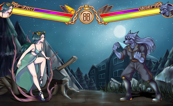 ゲーム画面UI、背景、キャラクターデザイン