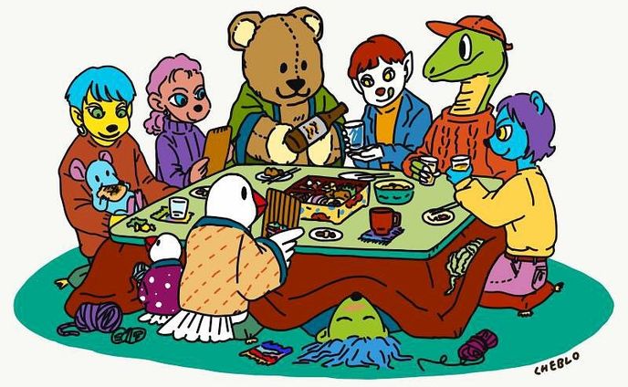 明日1月2日、  @susquehanna_095 @hafh_nagasaki にて、﻿
﻿
﻿
【織り初め〜こたつでダンボール織り〜】のワークショップイベントを開催します🧶🌅﻿
﻿
﻿
おいしいもの、おさけ、織り物、こたつ、お正月にぴったりのラインナップとなっております🎍🍶🍖﻿
﻿
今年一年の抱負や、願い、想いなど、コースターに込めてみませんか😌🖼﻿
﻿
ゆるっとお待ちしてます🏢💫﻿
﻿
﻿
★日時:1月2日(木) 11:00くらいから﻿
★場所:SUSQUEHANNA & HafH SAI﻿
﻿
﻿
﻿
#cheblo #susquehanna #hafhsai #ダンボール織り #イベント #ワークショップ #コースター #織り物 #体験 #event #長崎 #アート #ファイバーアート #fiberart #workshop #happynewyear #woven #手織り #毛糸 #カラフル #イラスト #参加型 #織り初め #cheblocrafthouse #古川町 #長崎市 #nagasaki #art #手作り #みんなで