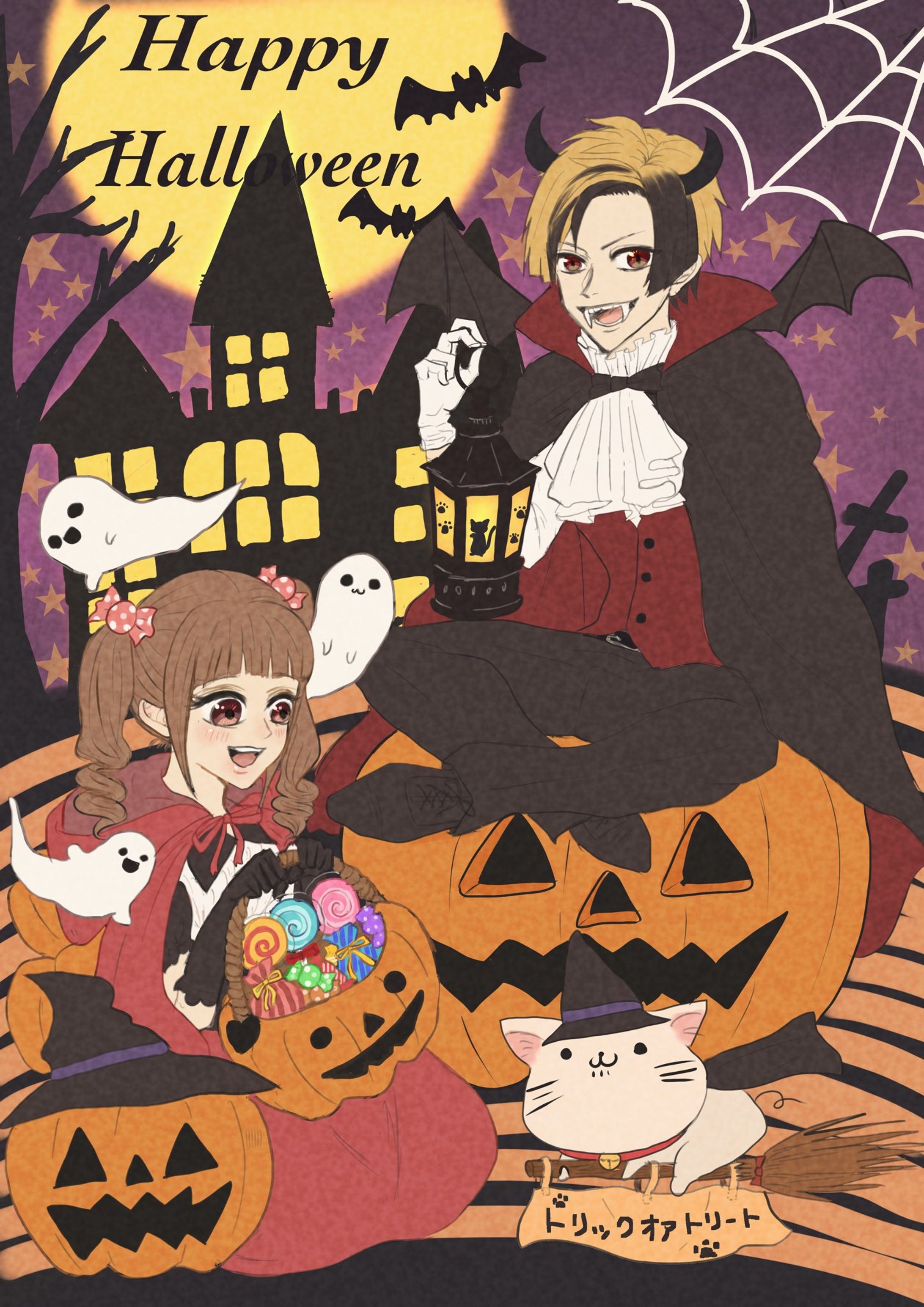 ハロウィンとクリスマスイラスト-1