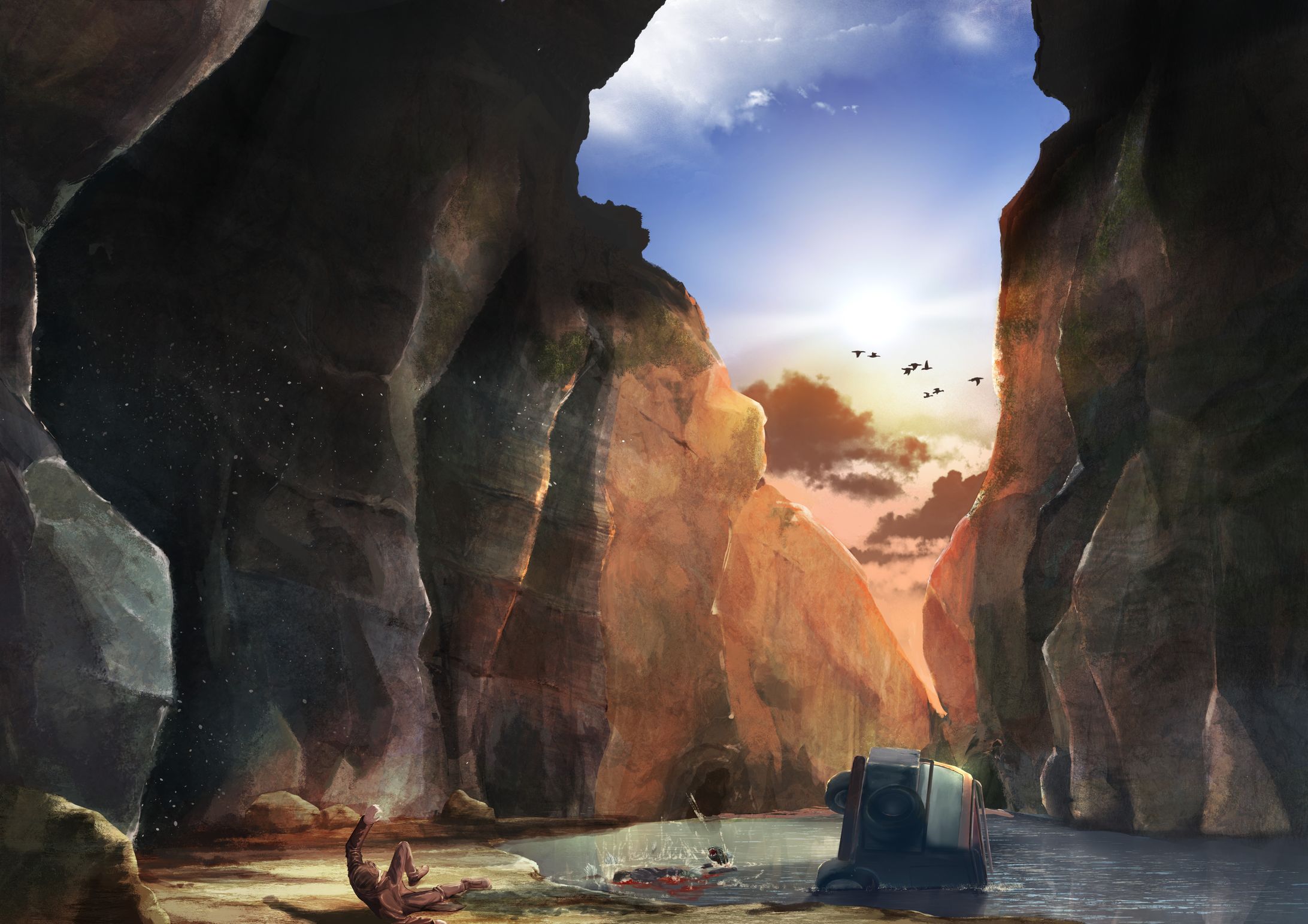 ローガン・モリスが転落した谷底-1