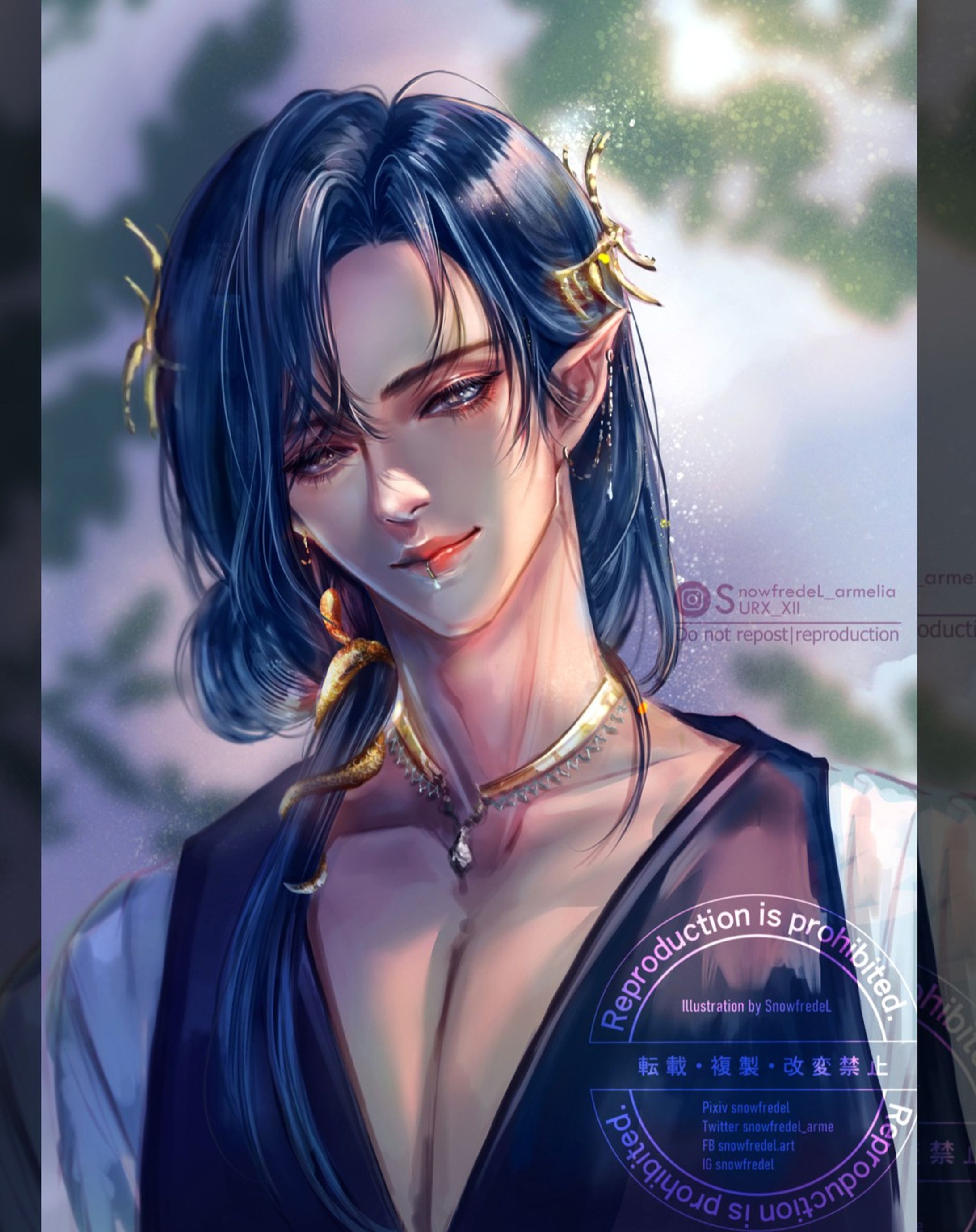 🌸#DTIYS for @beeinghan #han14kdtiys 
❤️⭐Save, share, or any support are greatly appreciated ⭐ 😇❤️

💮Note: Swipe to the right for the closeup, and the last page for the original.

❤️ Thanks to artist friends @koshojin who first joined this one. I remember seeing her fantastic entry and saw the original reference and I really like it (I know the artist from her feed as well, and totally love them).

Not many DTIYS entries allow you to swap the gender so I wanna give it a try, I love to redesign things and I just realized not that long from when I joined the IG activity, so much fun with this piece.

💮I want to keep the original long hair, so I designed it as the low 1 bun, I'm in love with long hair guys lol.
Hope you like this version.

Note:
2 parts of camera records are available on my profile, if you're into the reels, please do not hesitate to visit.

#animedrawing #fanart #portrait
#procreateillustration #semirealism #characterart #dtiyschallenge #characterdesign-1