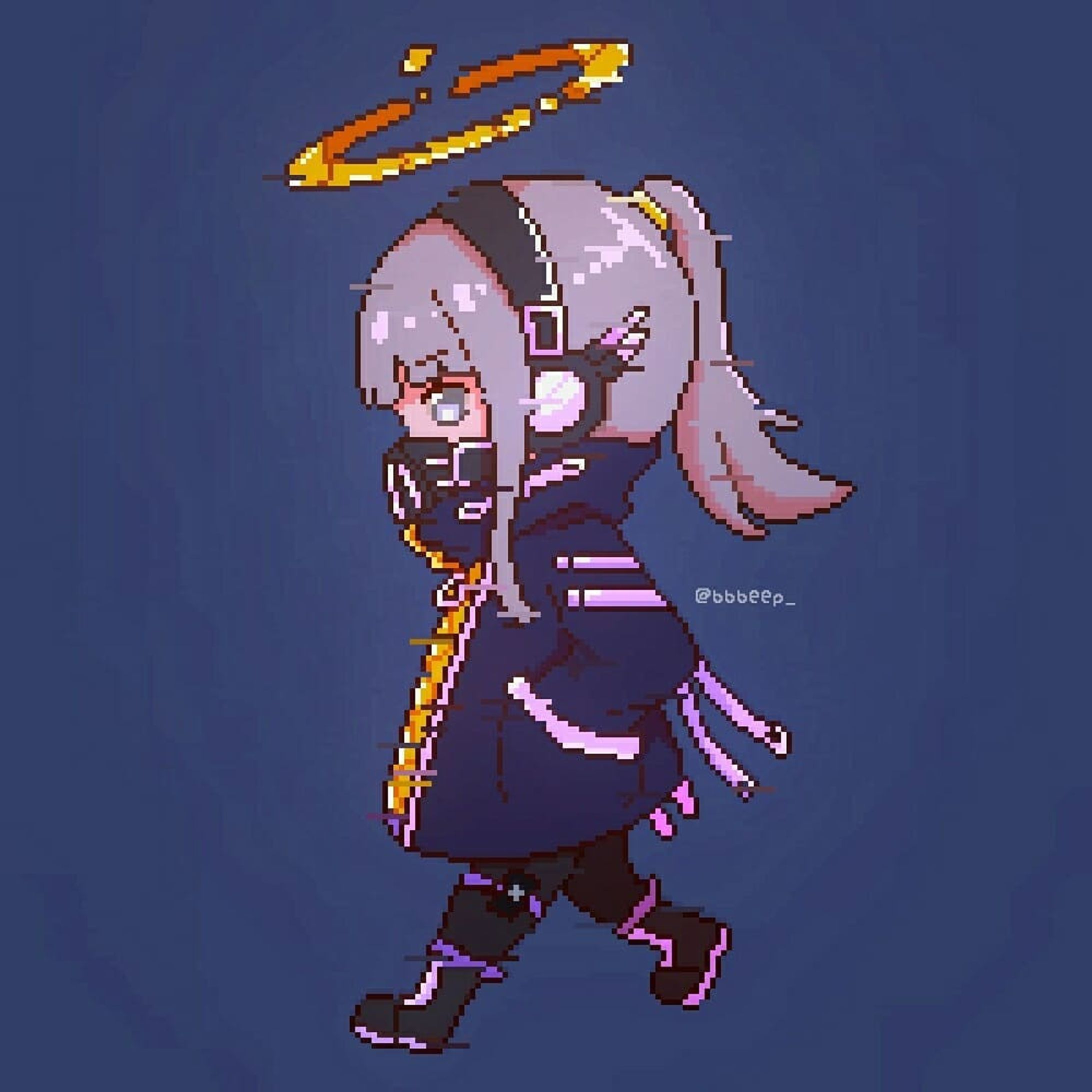 (swipe for the process)
Cyber angel ft. Shirayuri Lily...I'm still not used to sketch on pixel but the process is fun
.
.
.
#pixelart #art #illustration #vtuber #digitalart #IbispaintX-1