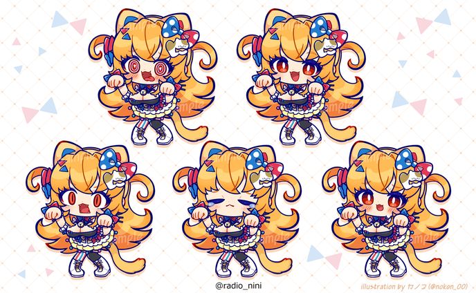 【works】ネオまさる家所属レディオ・ニーニー様ミニキャライラスト