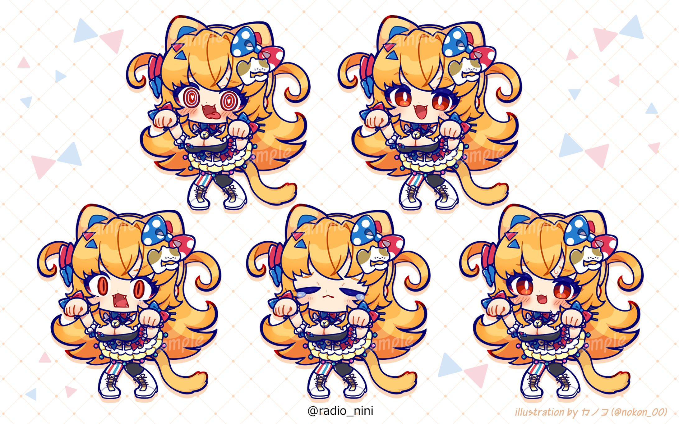 【works】ネオまさる家所属レディオ・ニーニー様ミニキャライラスト-1