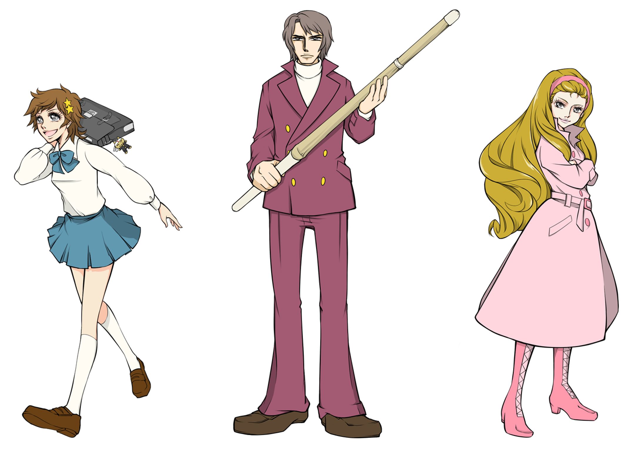 立ち絵と表情集／レトロ少女漫画風-1