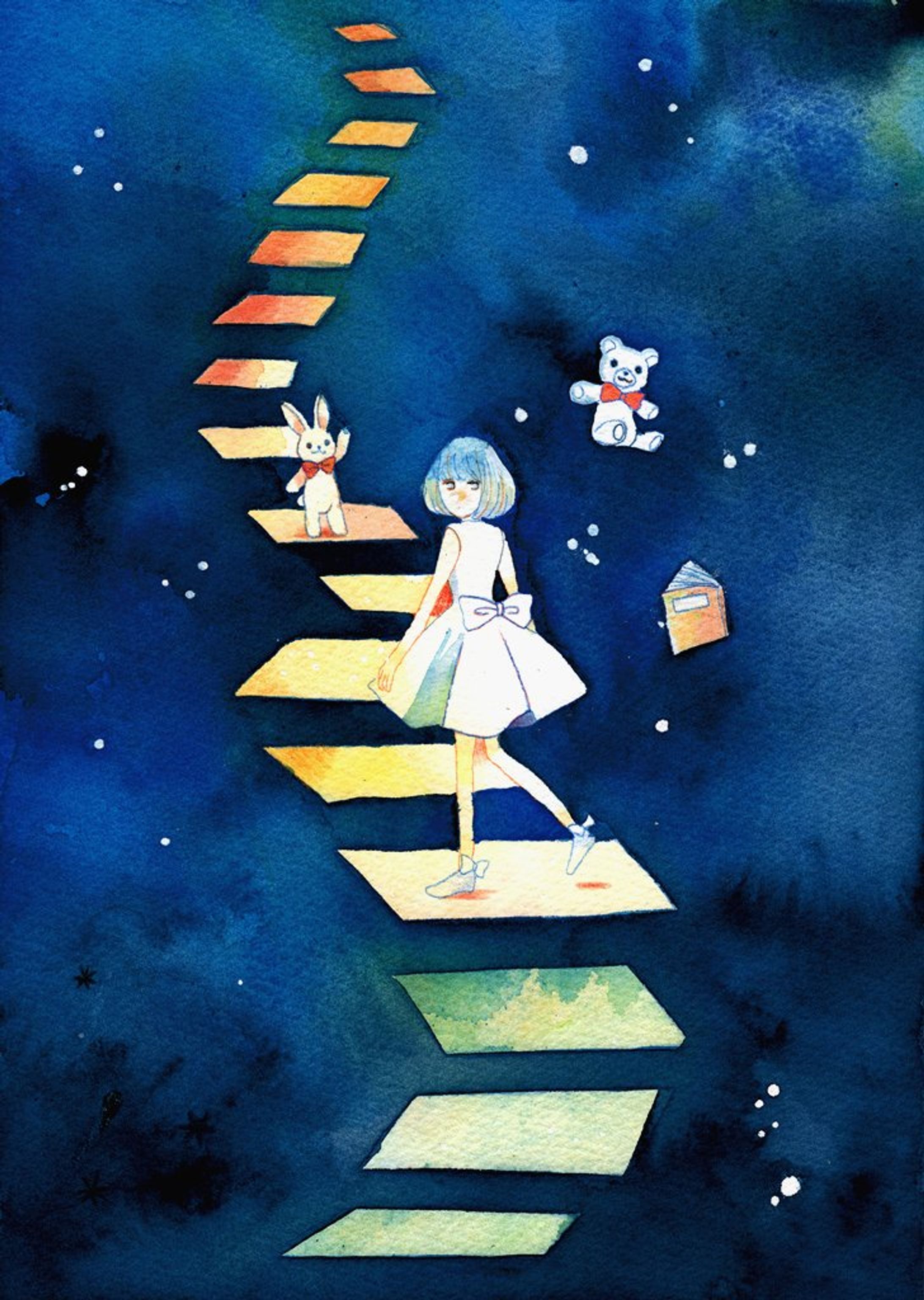 階段をのぼる少女-1