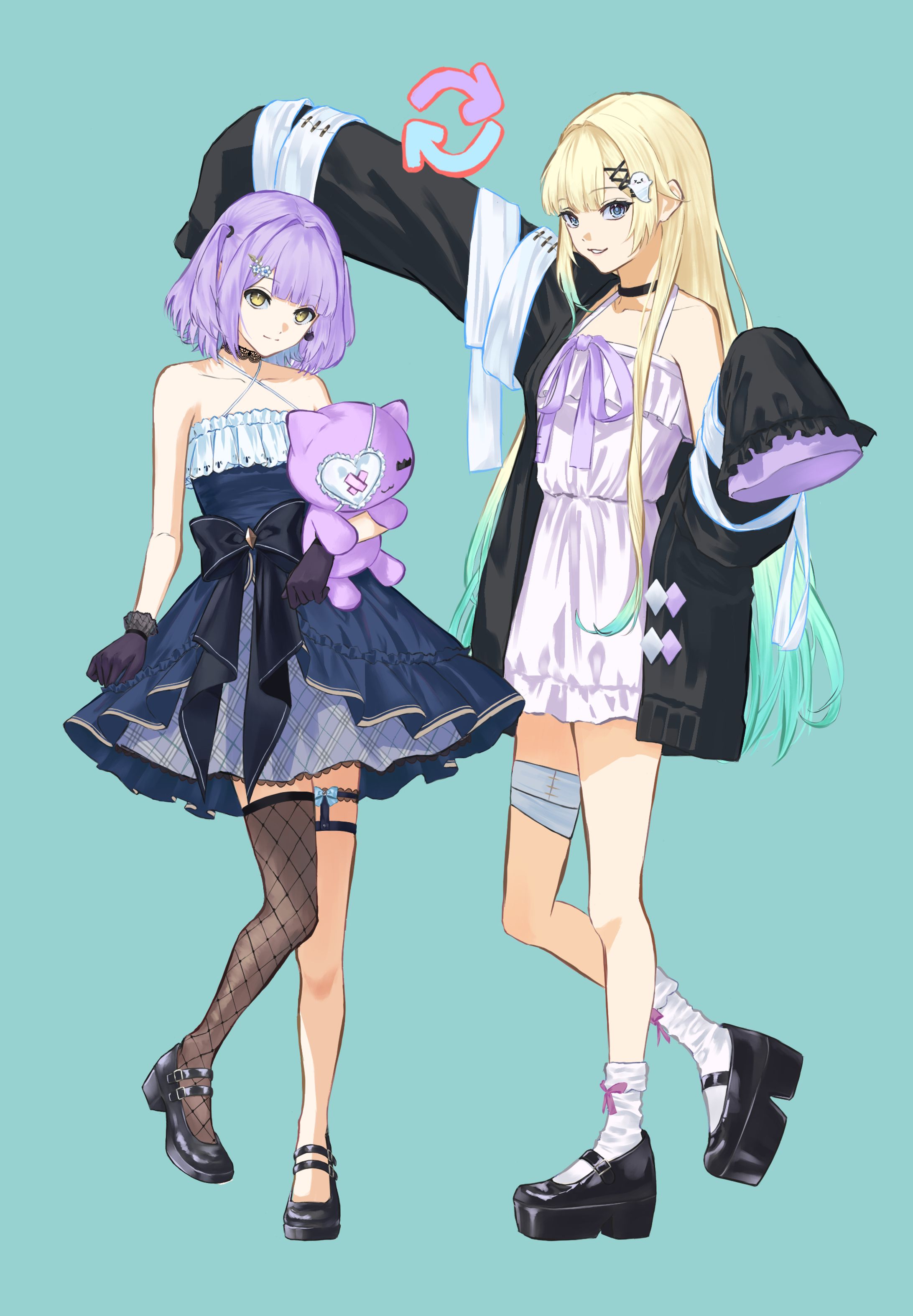 二次創作　紫宮るな&藍沢エマ-1