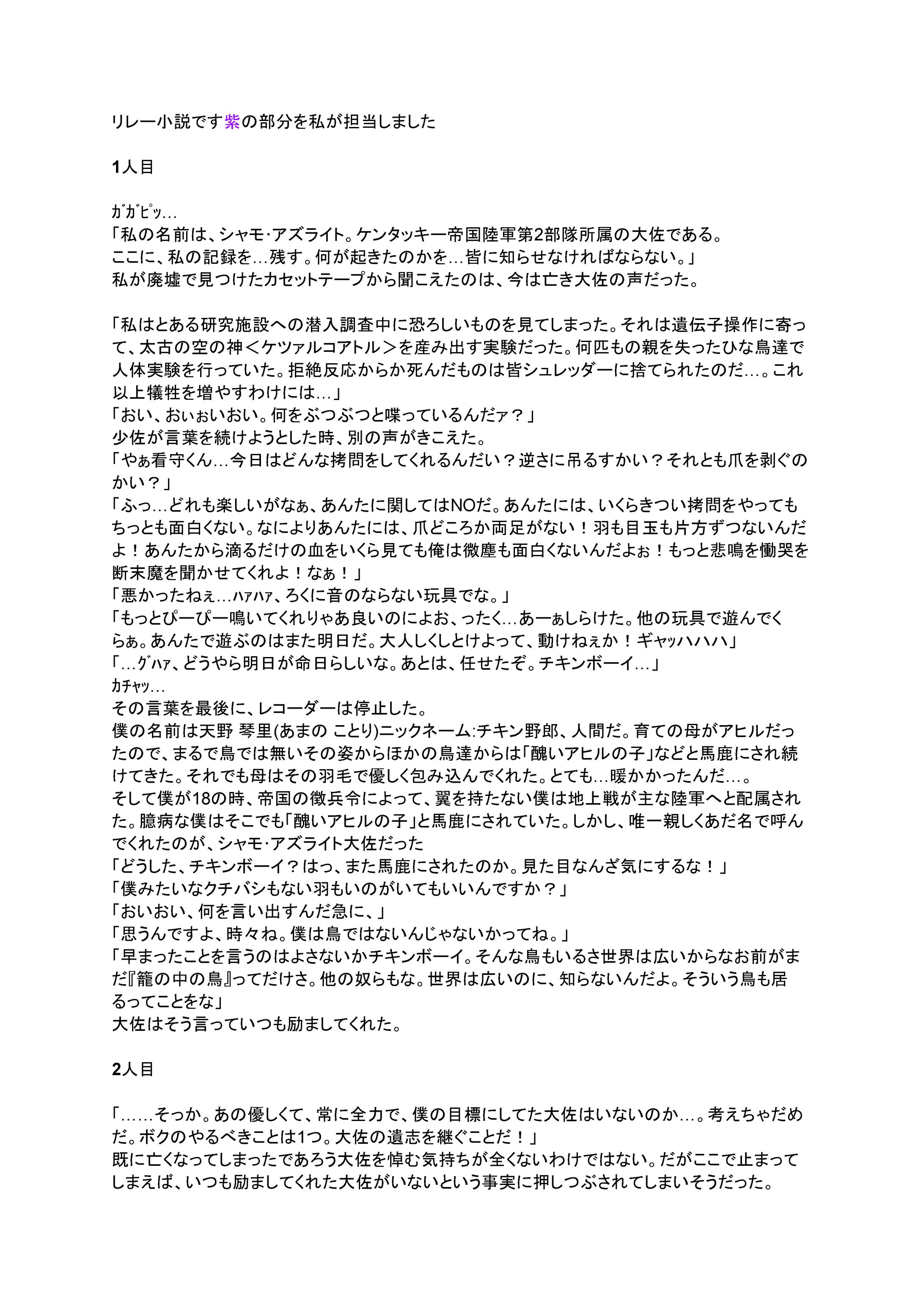 チキンボーイ（リレー小説）-1