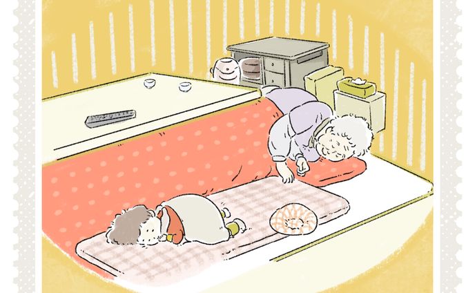 赤ちゃんとおばあちゃんイラスト