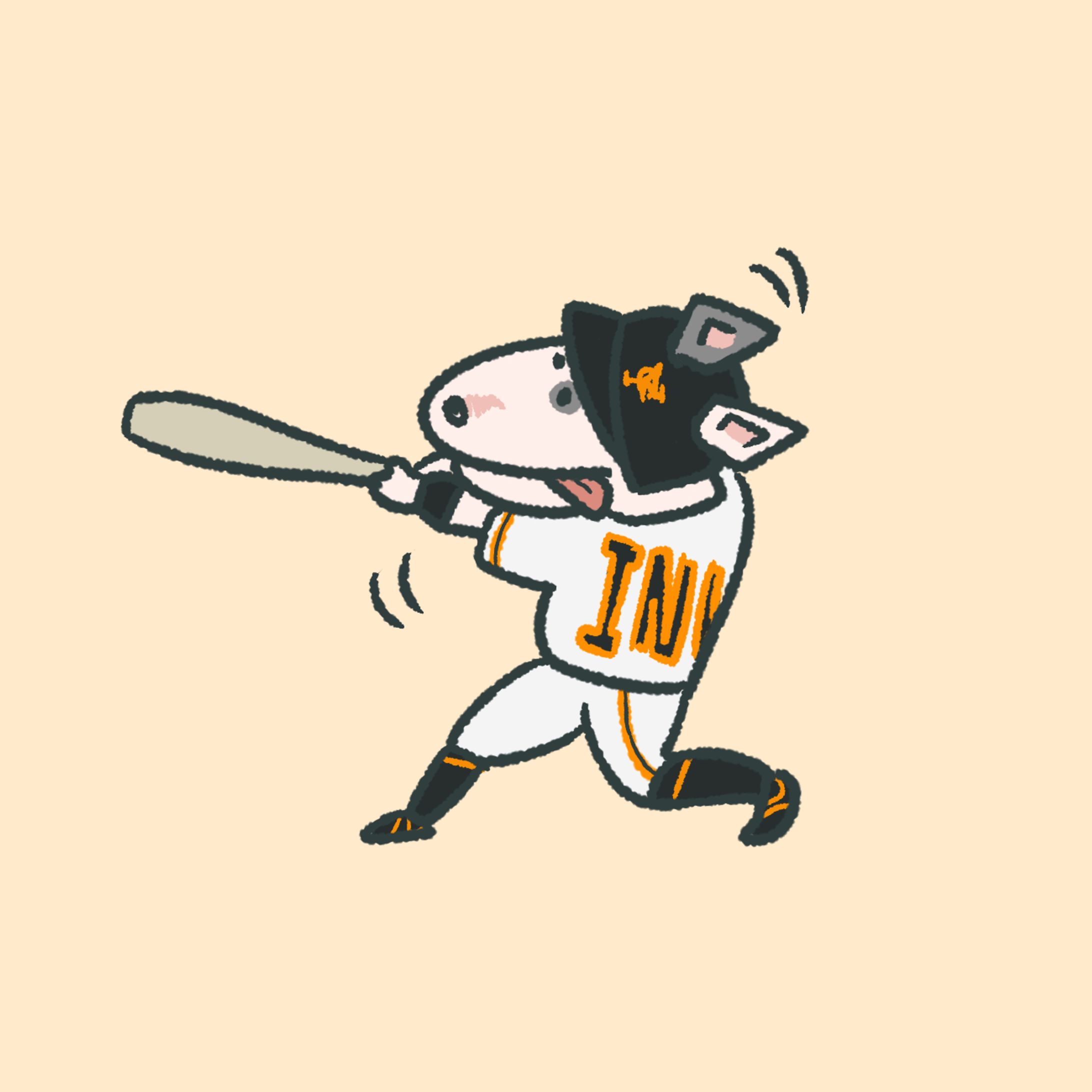 野球をする犬-1