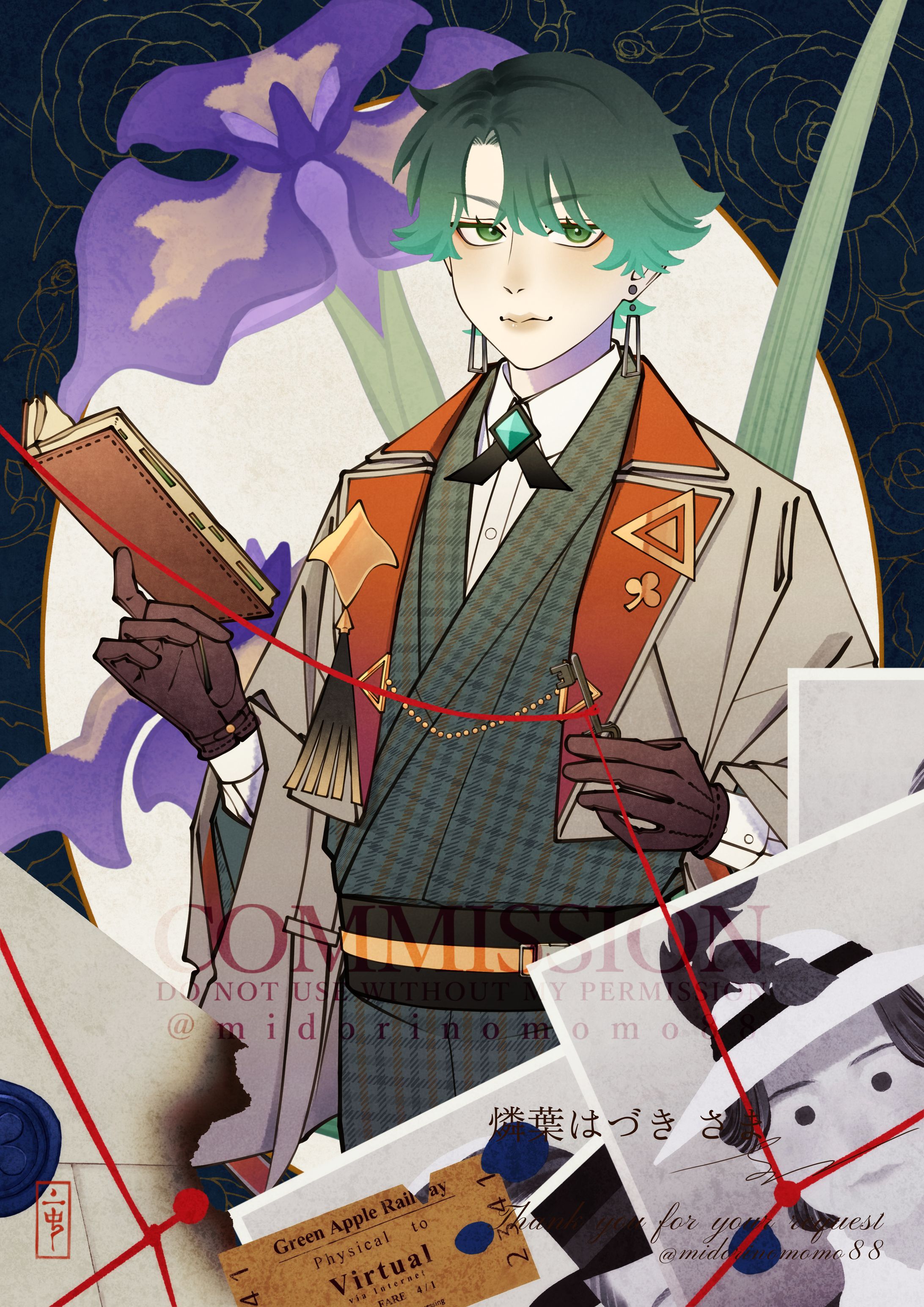 Skeb.39_一枚絵 / 着物デザイン(燐葉はづきさま)-1