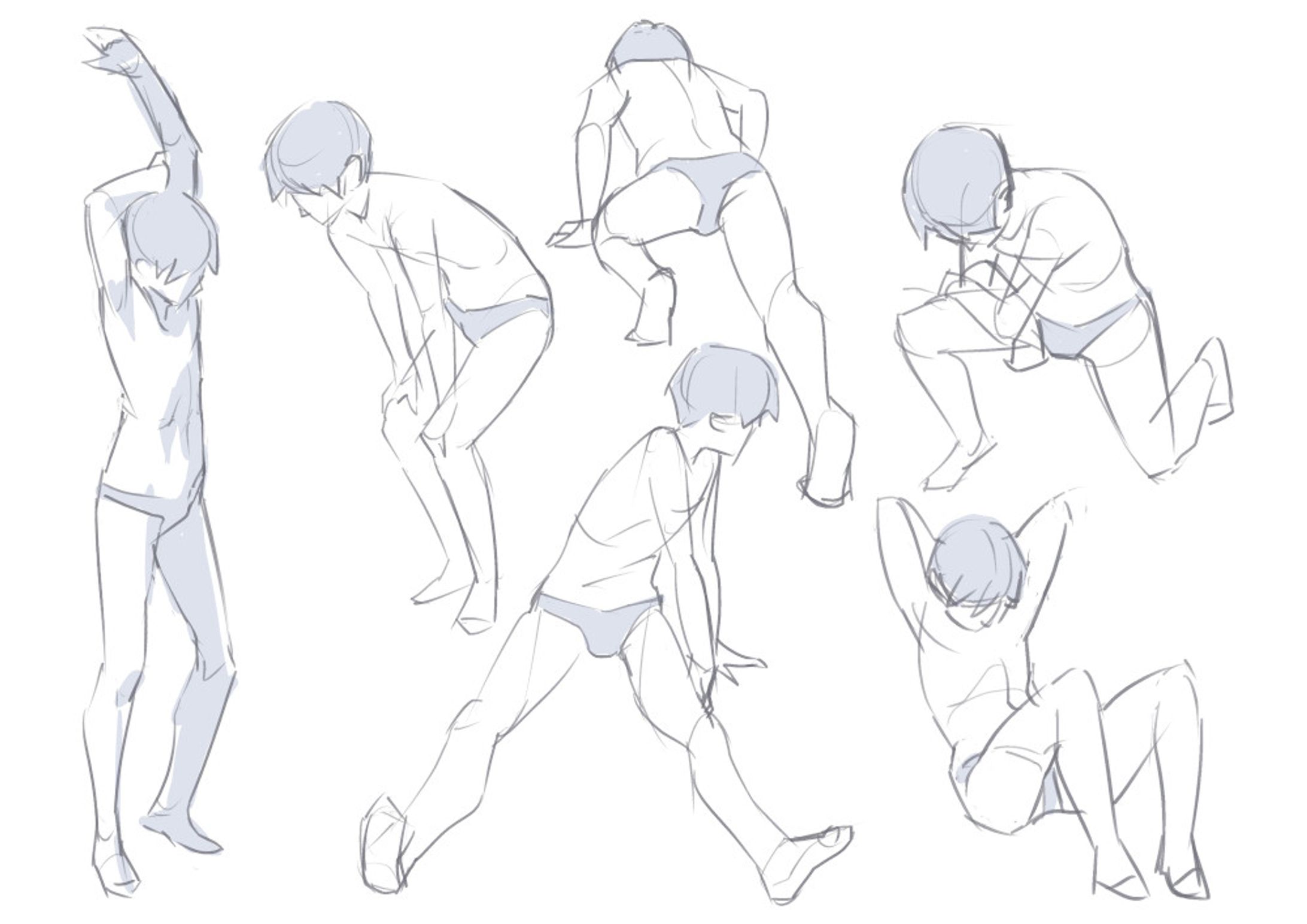 男性のポーズ練習１-練習絵-1